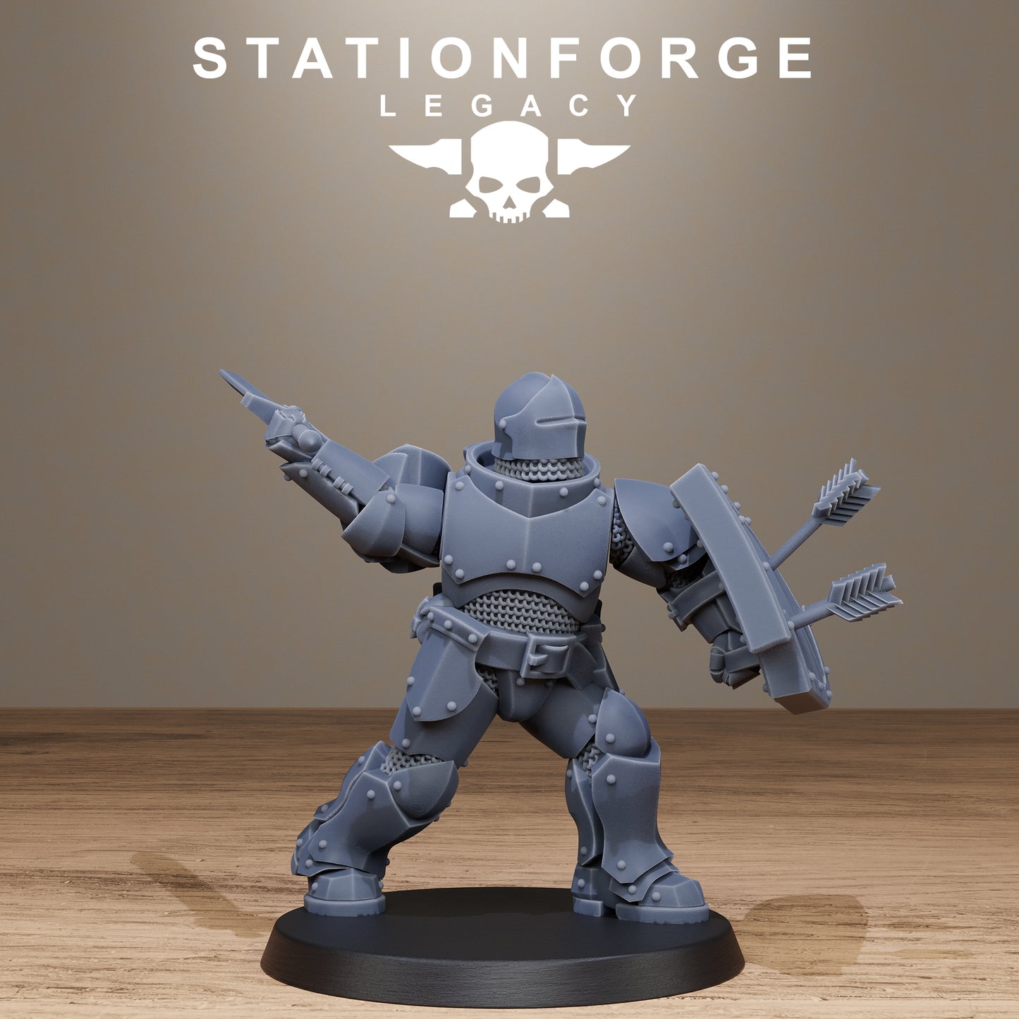 Solaris Infantry-Dungeons and Dragons-Compatible with Warhammer - by Station Forge - Tabletop RPG Miniature - Roleplaying 3D Printed Fantasy Mini