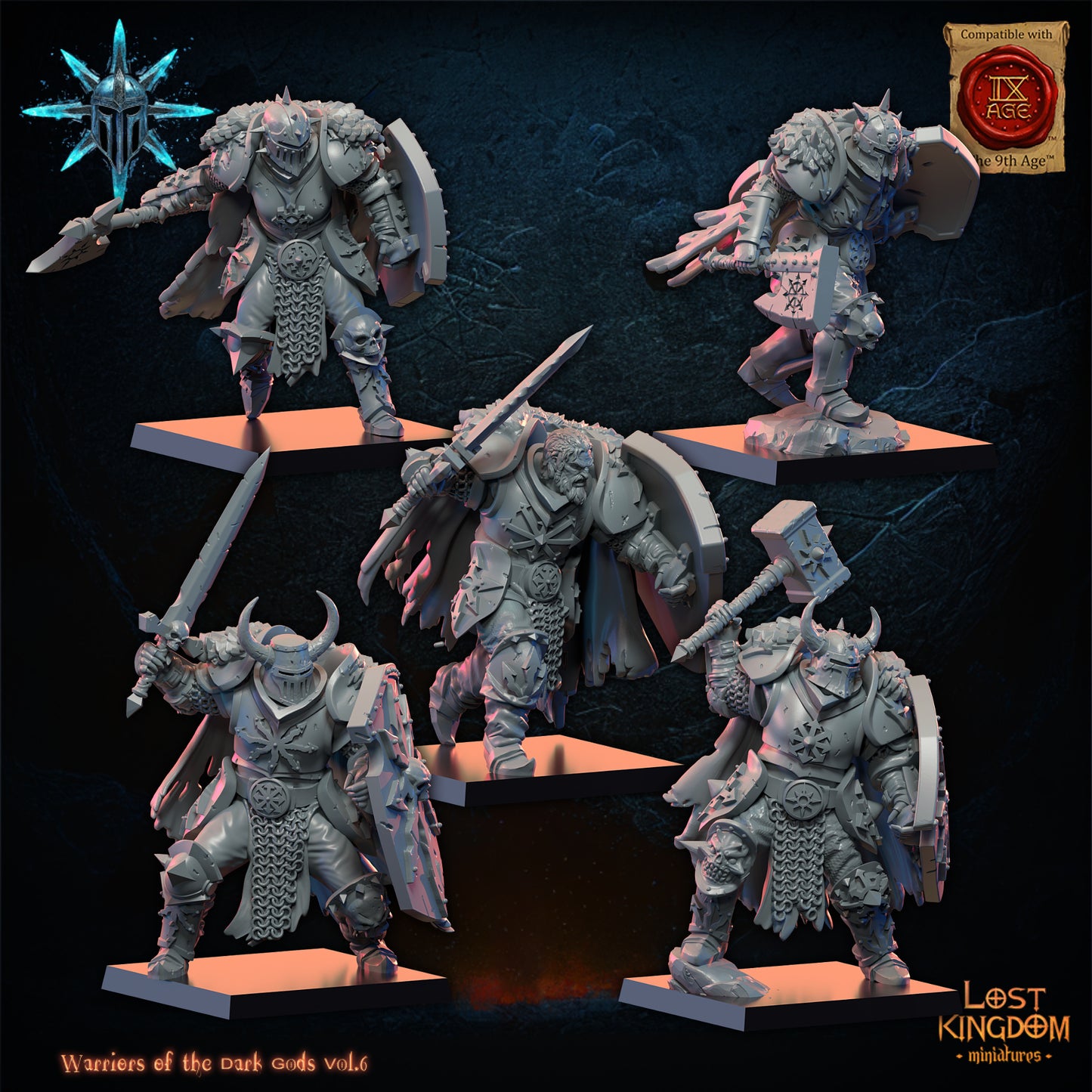 Dark Warriors (x10) - Warriors of the Dark Gods - Chaos Warriors - TTRPG - Wargaming - Dungeons and Dragons