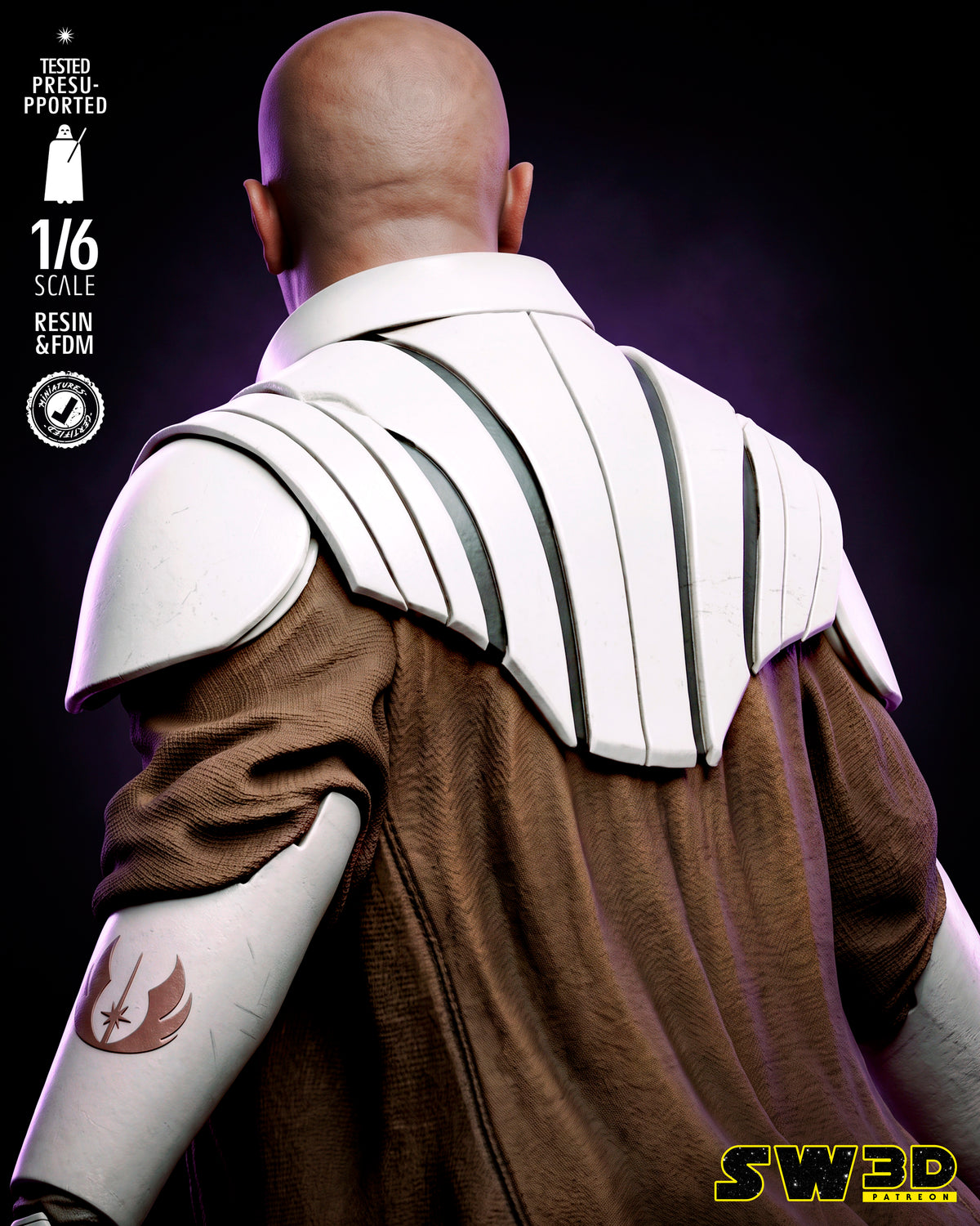 Mace Windu Sculpture (75mm to 500mm) - Unassembled/Unpainted/3D Print