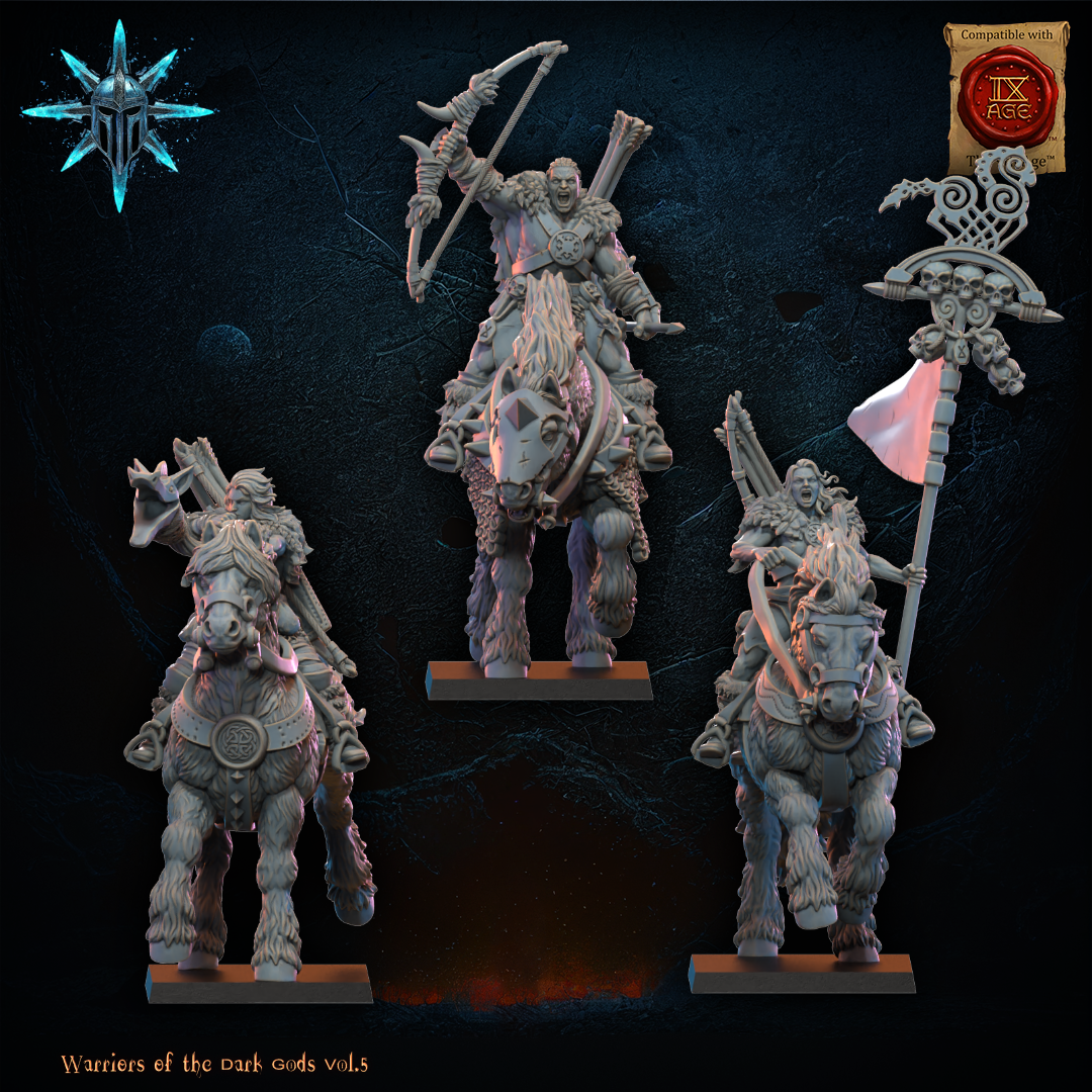 CG Barbarian Horsemen with Bows (x3) TTRPG - Wargaming - Dungeons and Dragons