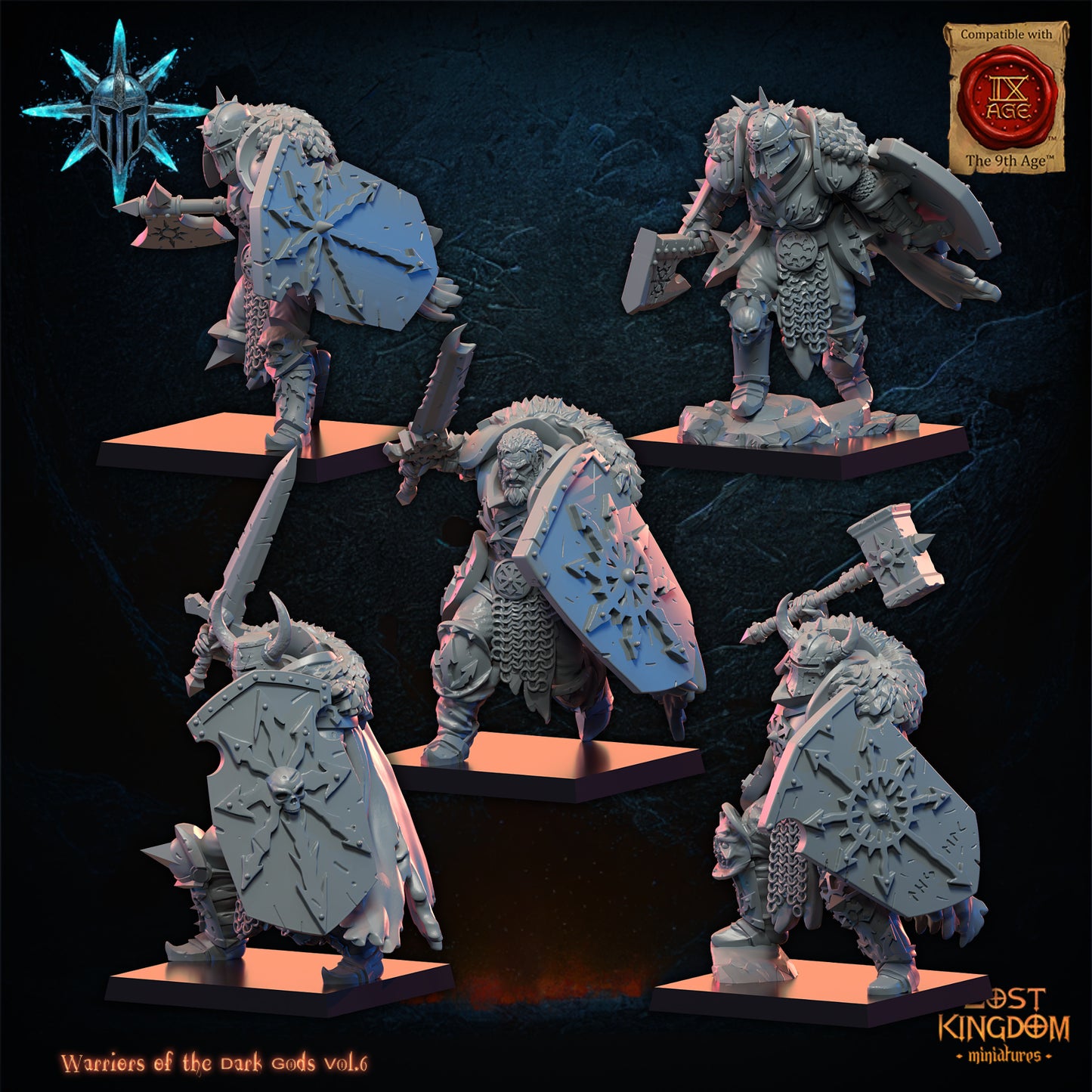 Dark Warriors (x10) - Warriors of the Dark Gods - Chaos Warriors - TTRPG - Wargaming - Dungeons and Dragons