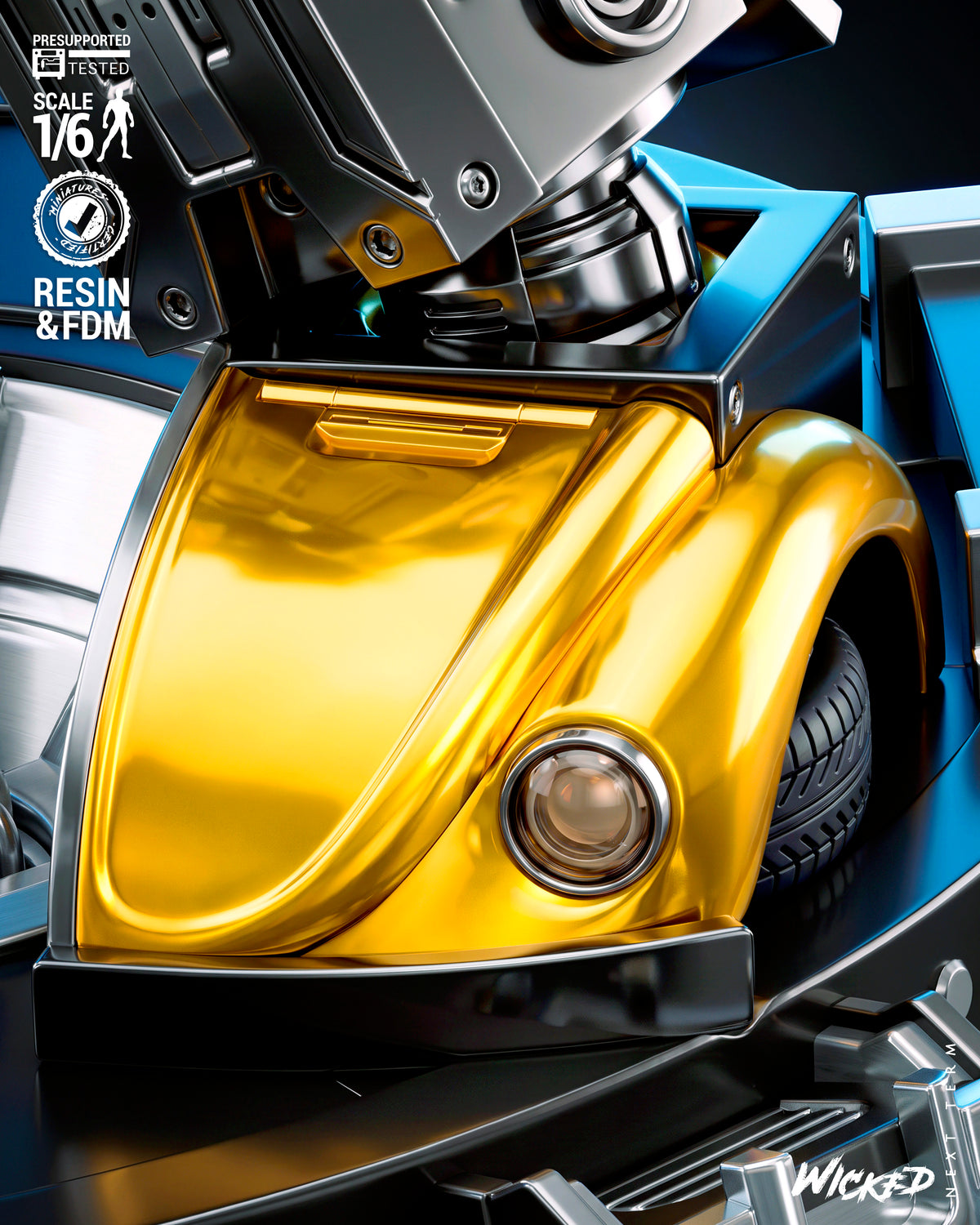 Bumblebee Sculpture (75mm to 500mm) - Unassembled/Unpainted/3D Print