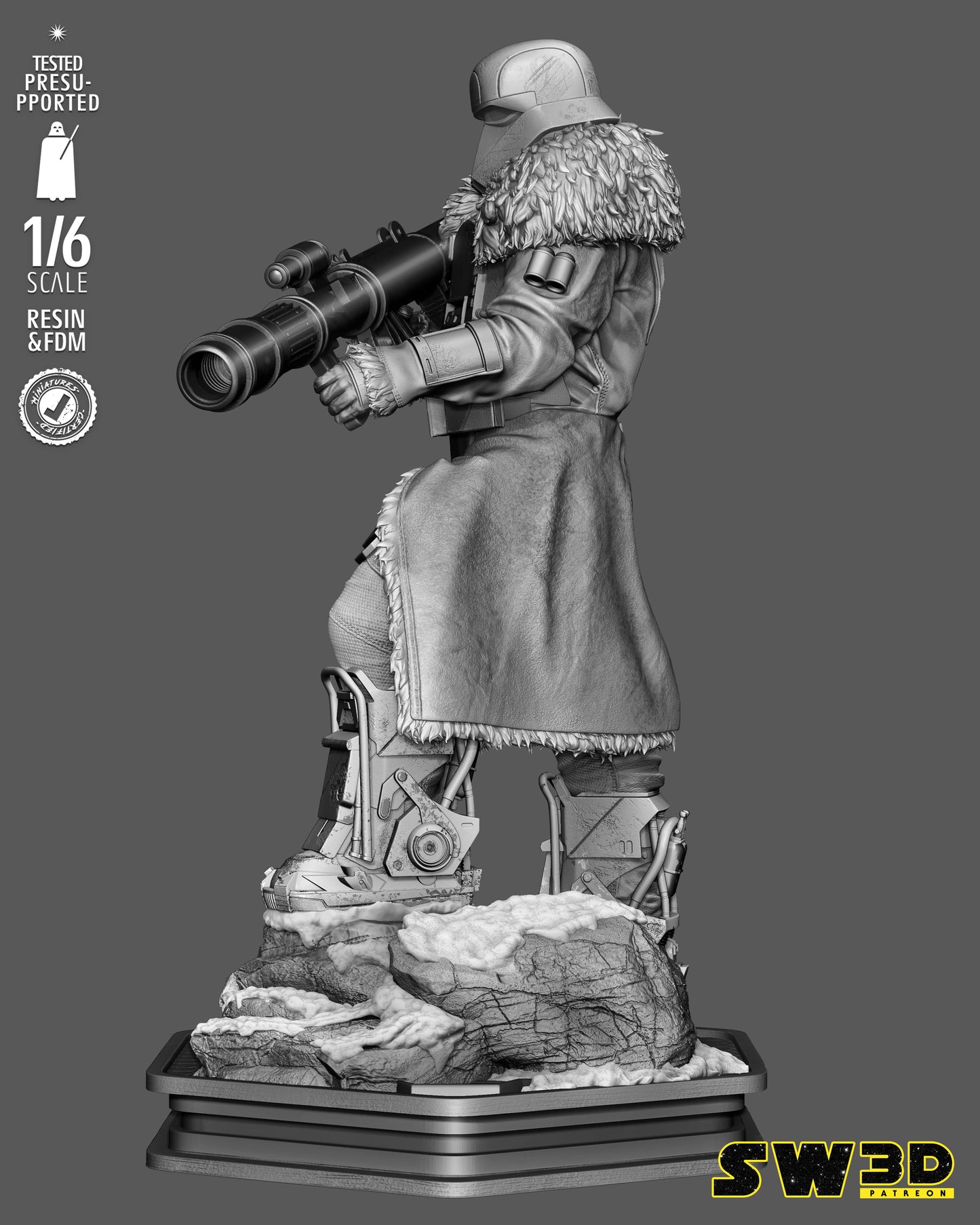 Range Trooper Heavy Cannon Sculpture (75mm to 500mm) Gear of War - Unassembled/Unpainted/3D Print