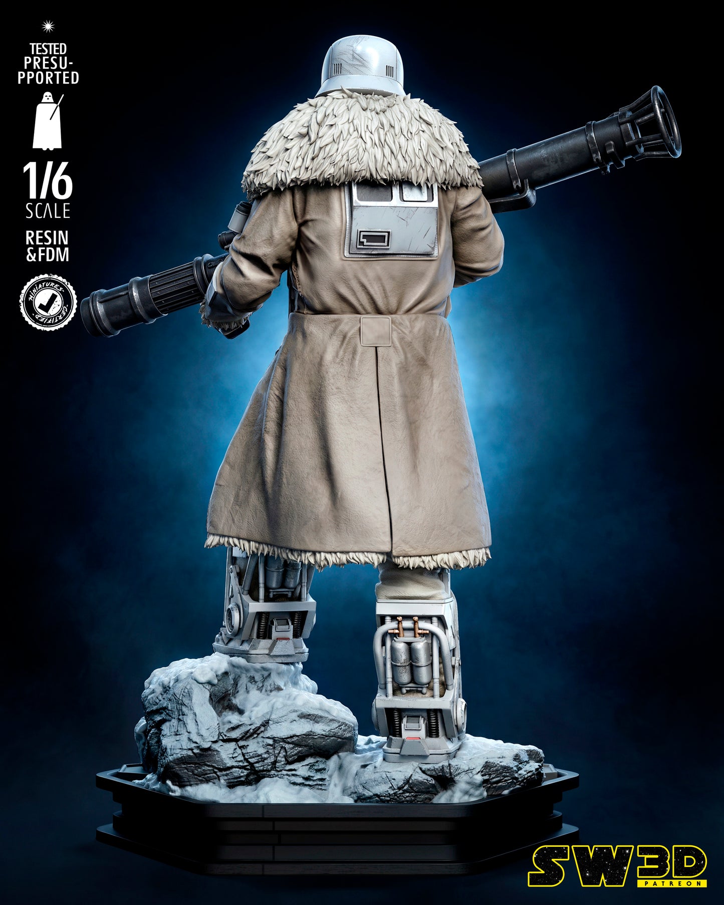 Range Trooper Heavy Cannon Sculpture (75mm to 500mm) Gear of War - Unassembled/Unpainted/3D Print