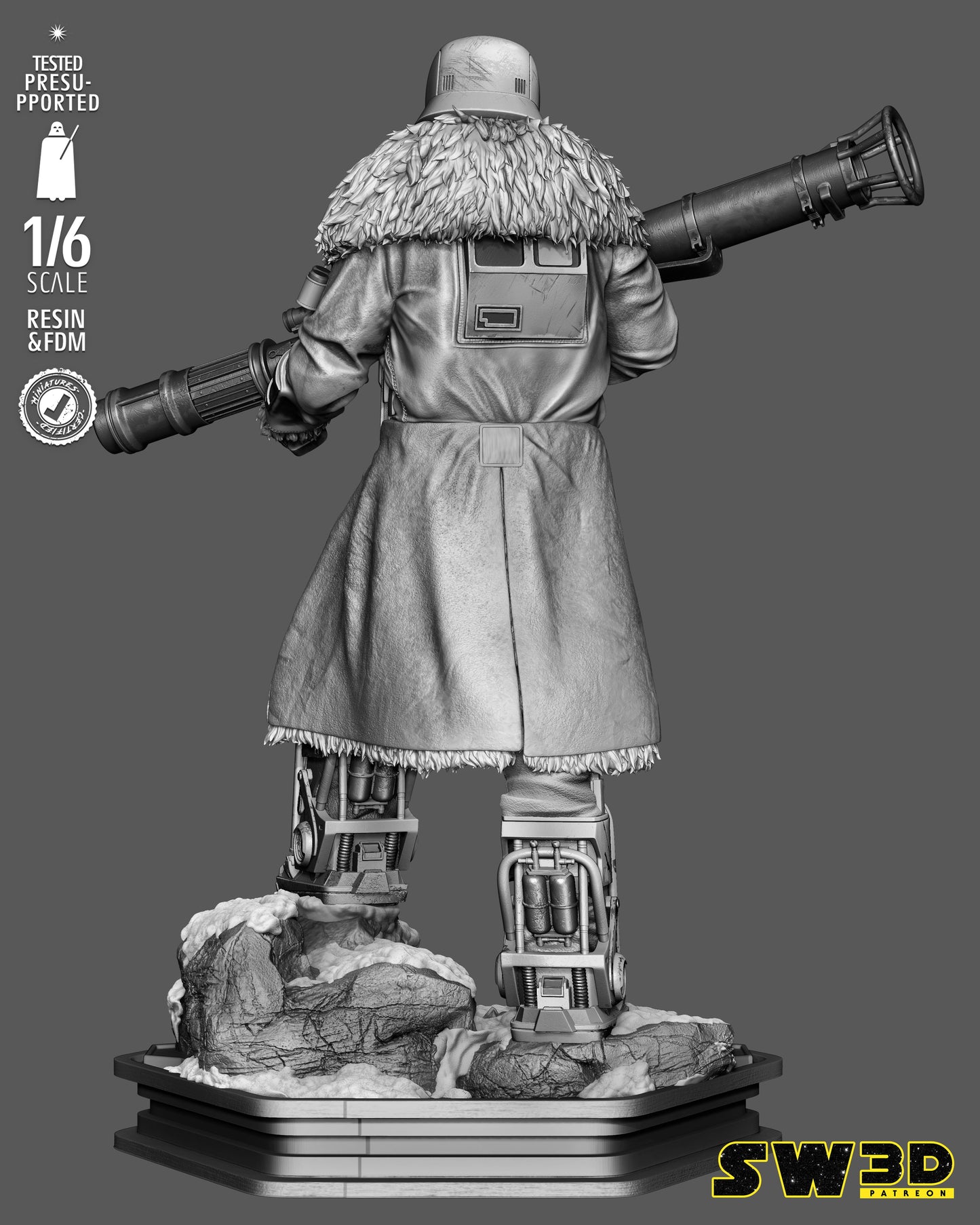 Range Trooper Heavy Cannon Sculpture (75mm to 500mm) Gear of War - Unassembled/Unpainted/3D Print