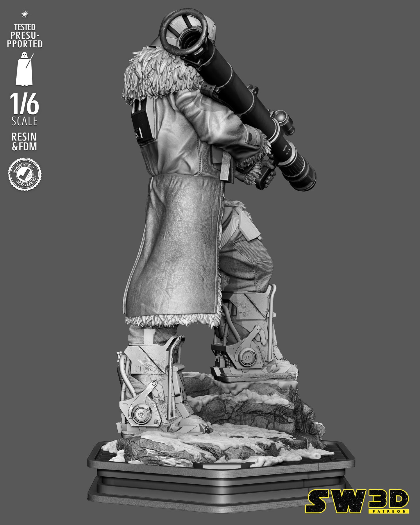 Range Trooper Heavy Cannon Sculpture (75mm to 500mm) Gear of War - Unassembled/Unpainted/3D Print