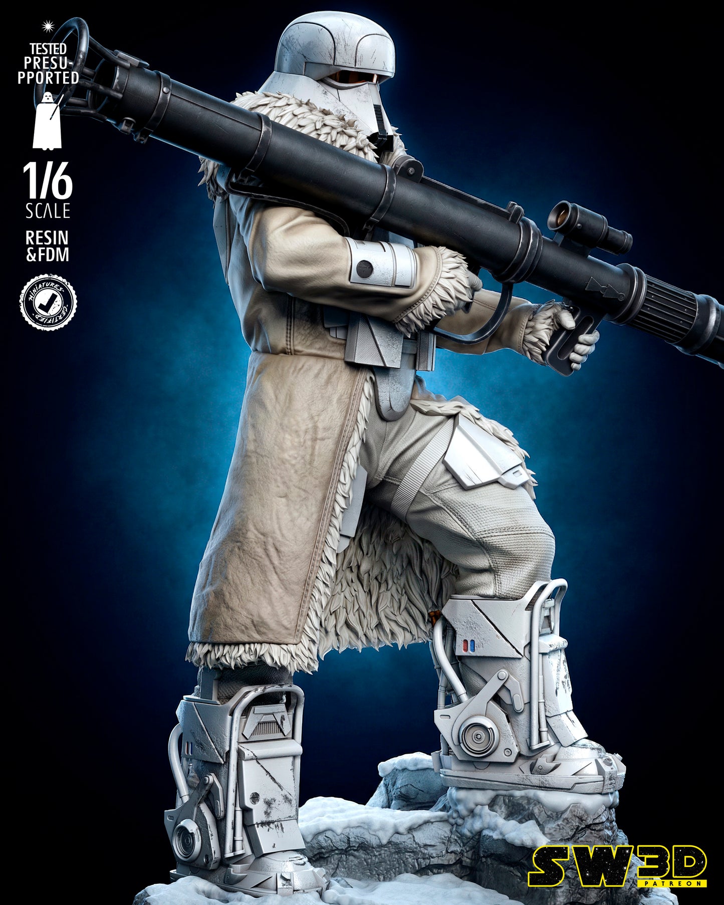 Range Trooper Heavy Cannon Sculpture (75mm to 500mm) Gear of War - Unassembled/Unpainted/3D Print