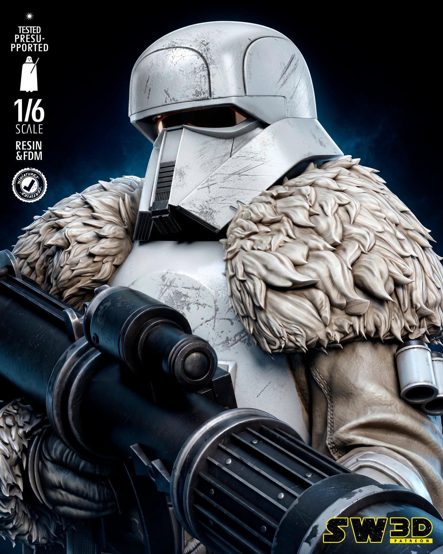 Range Trooper Heavy Cannon Sculpture (75mm to 500mm) Gear of War - Unassembled/Unpainted/3D Print