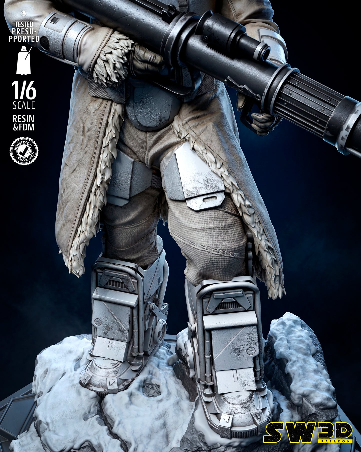 Range Trooper Heavy Cannon Sculpture (75mm to 500mm) Gear of War - Unassembled/Unpainted/3D Print
