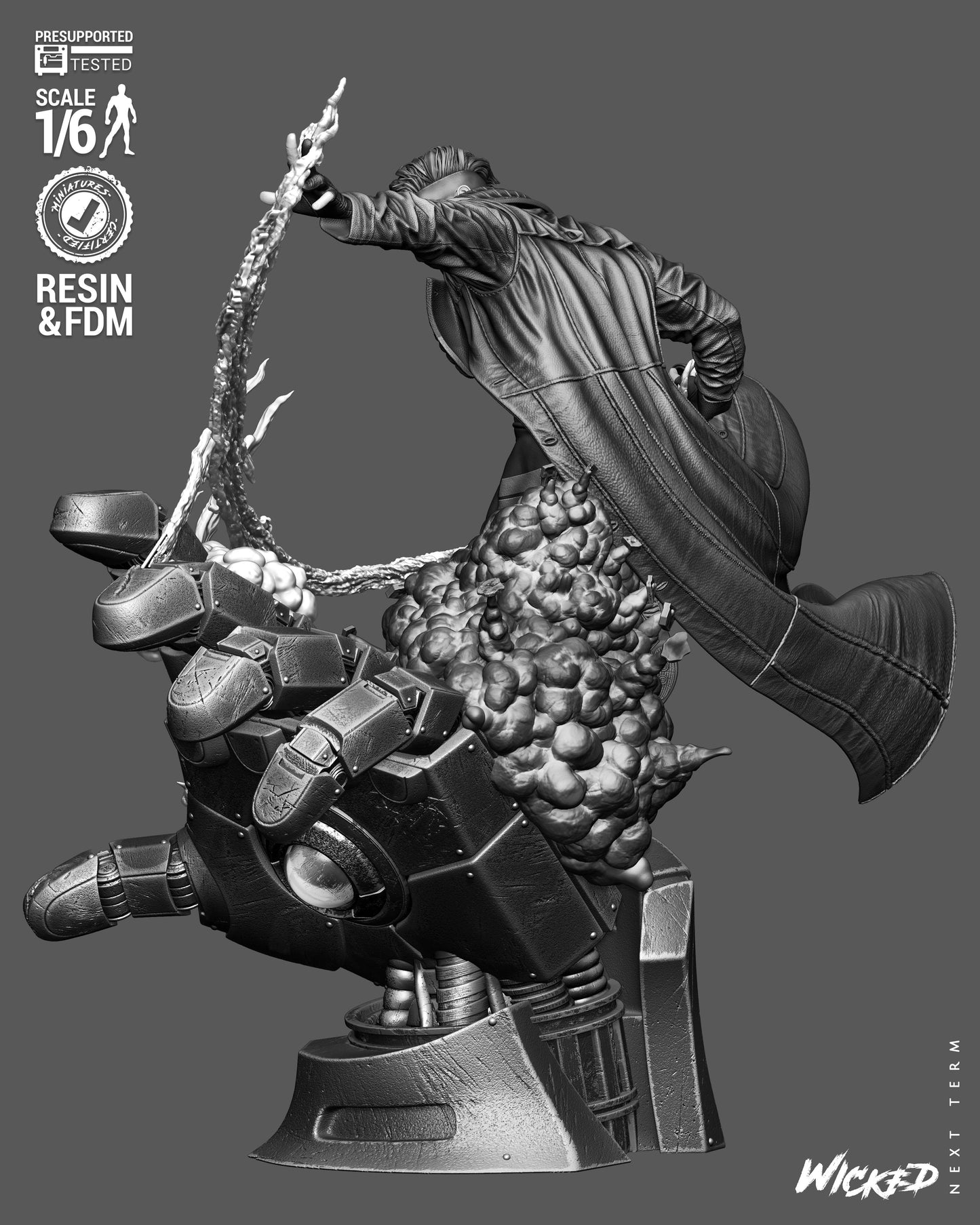 Gambit Sculpture (75mm to 500mm) - Unassembled/Unpainted/3D Print