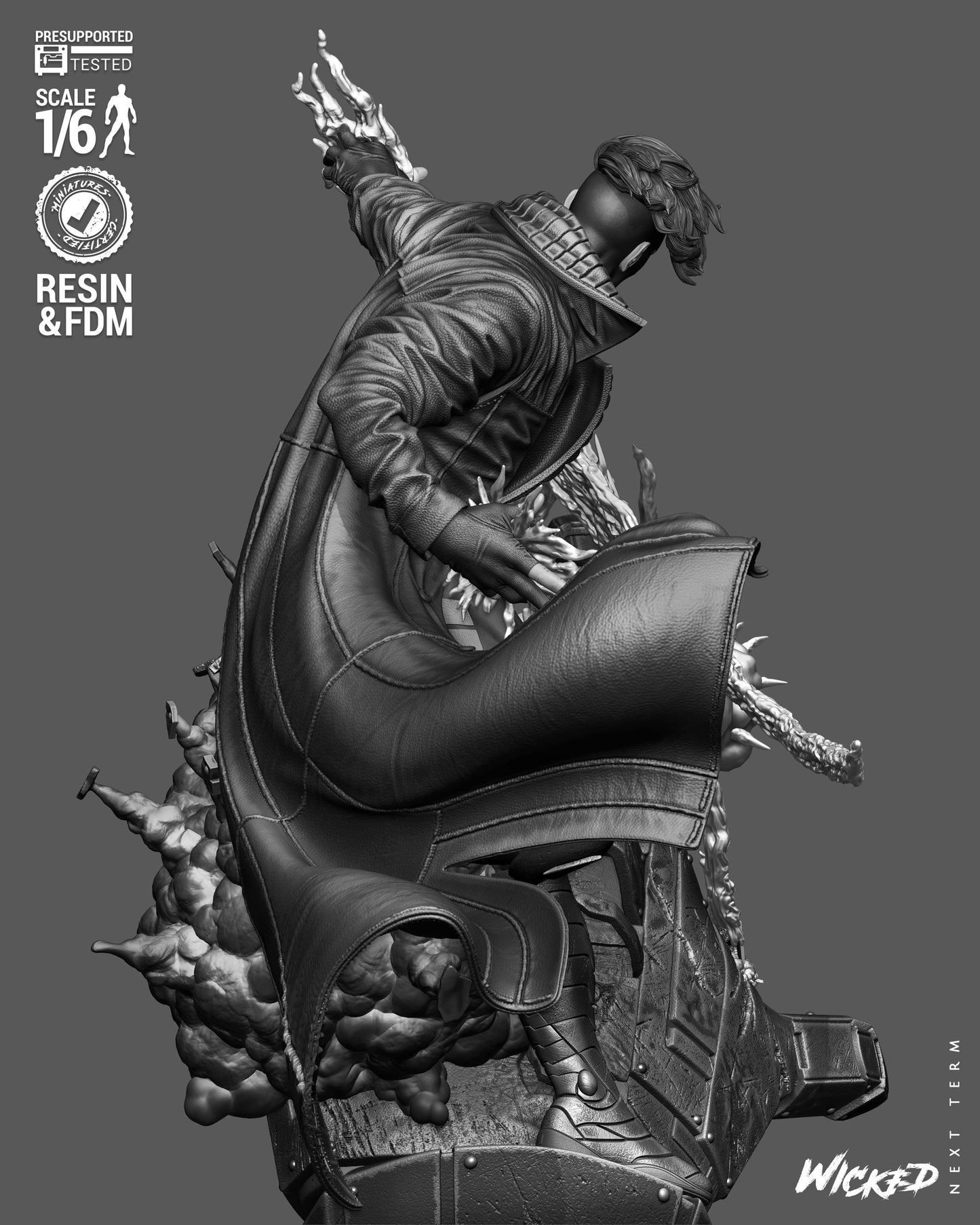 Gambit Sculpture (75mm to 500mm) - Unassembled/Unpainted/3D Print