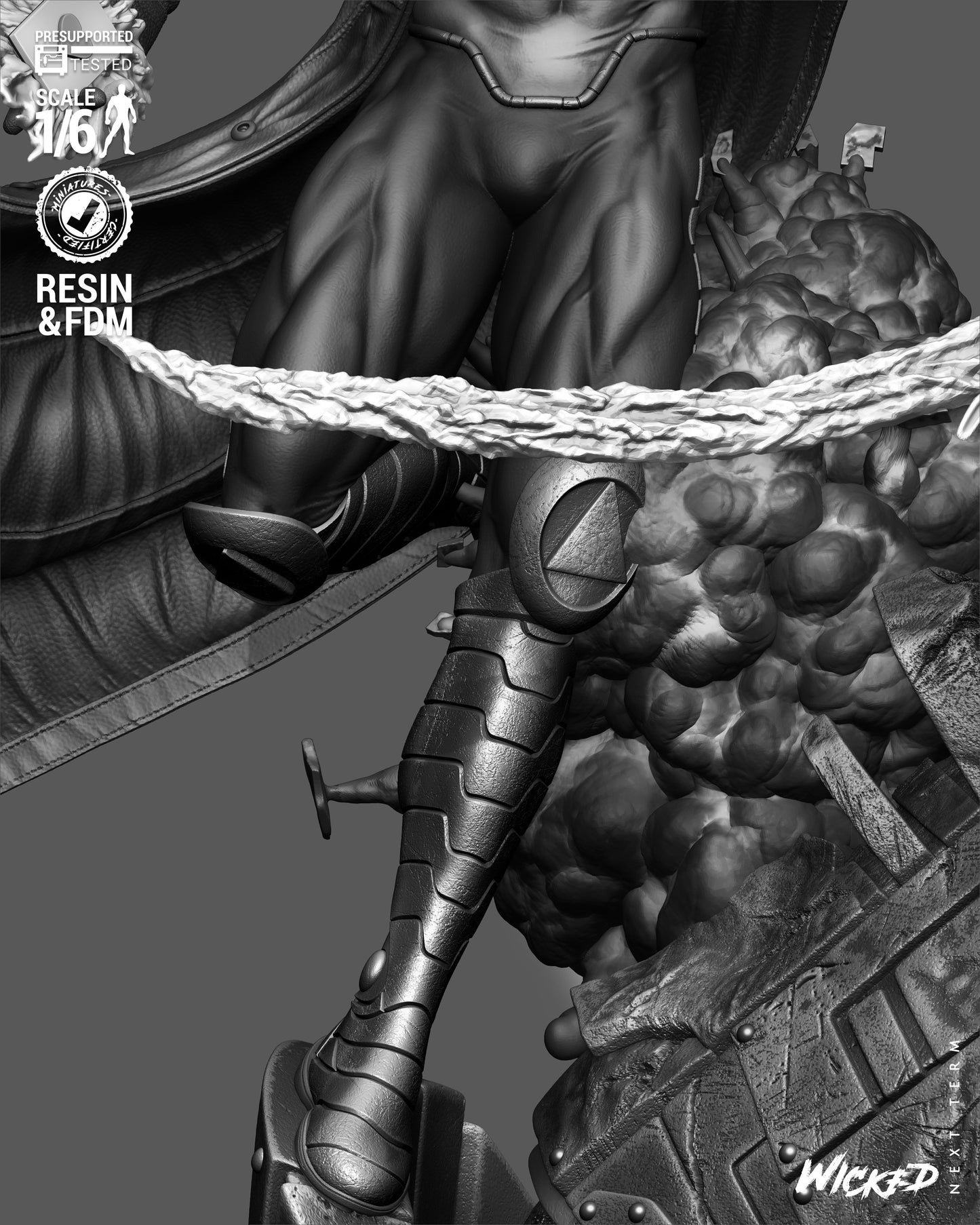 Gambit Sculpture (75mm to 500mm) - Unassembled/Unpainted/3D Print
