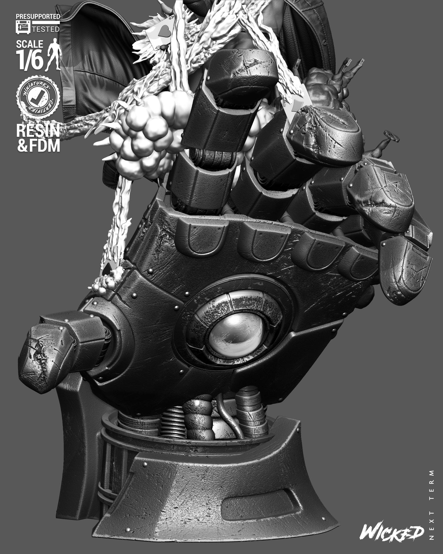 Gambit Sculpture (75mm to 500mm) - Unassembled/Unpainted/3D Print