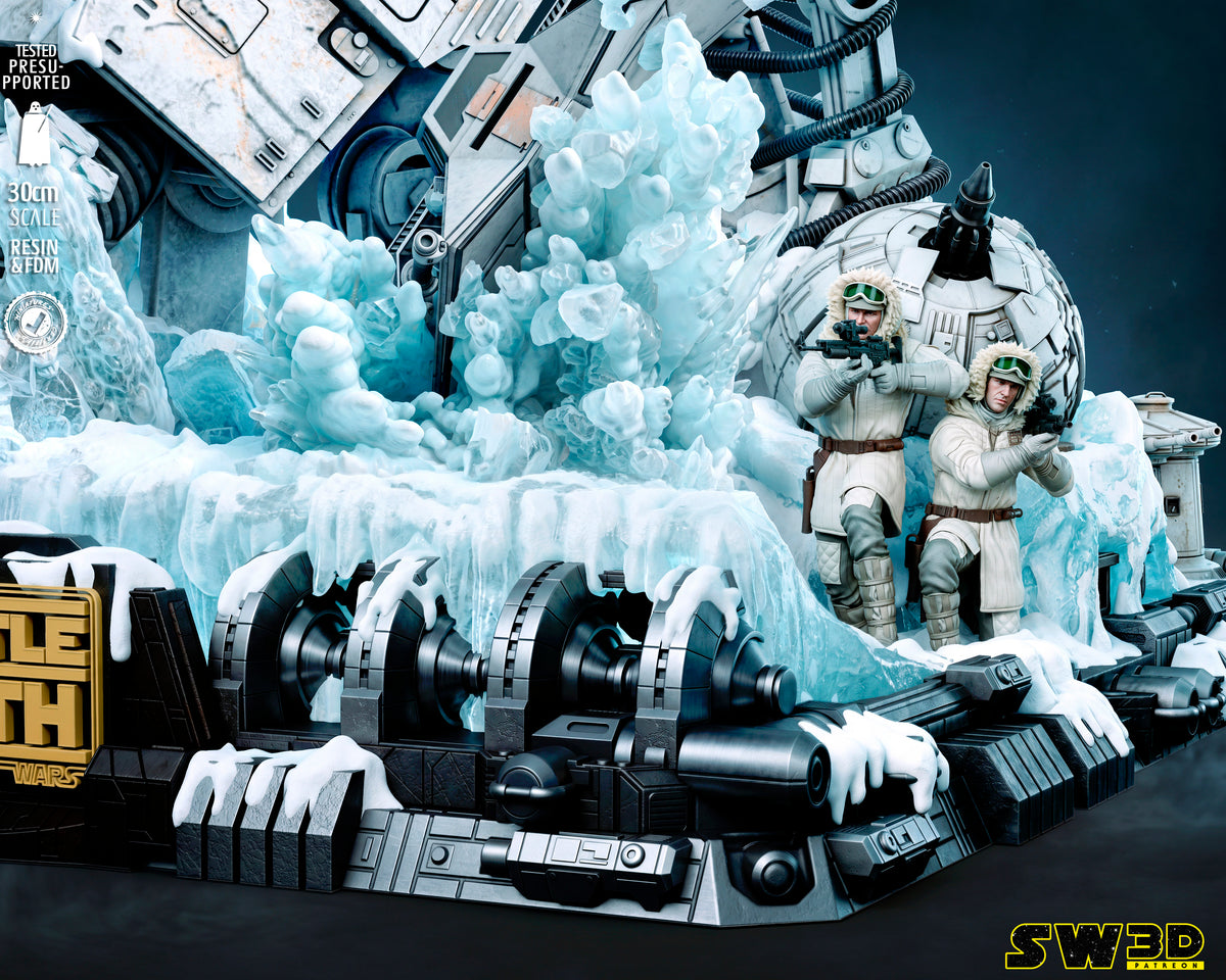 Battle of Hoth Diorama (75mm to 500mm) - Unassembled/Unpainted/3D Print