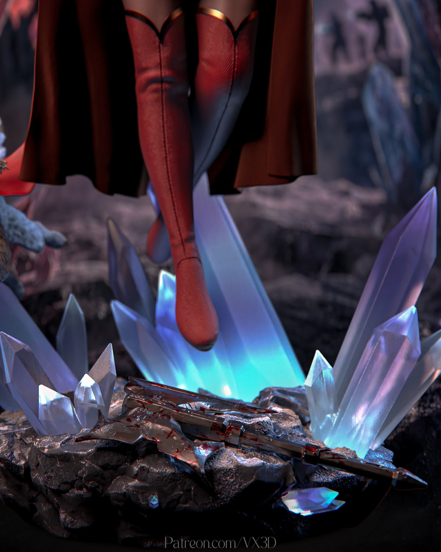 Supergirl SFW/NSFW Sculpture (75mm to 500mm) - Unassembled/Unpainted/3D Print