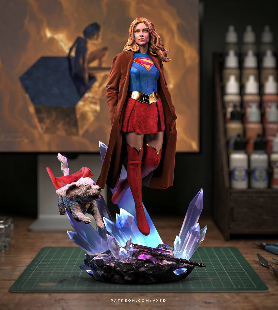 Supergirl SFW/NSFW Sculpture (75mm to 500mm) - Unassembled/Unpainted/3D Print