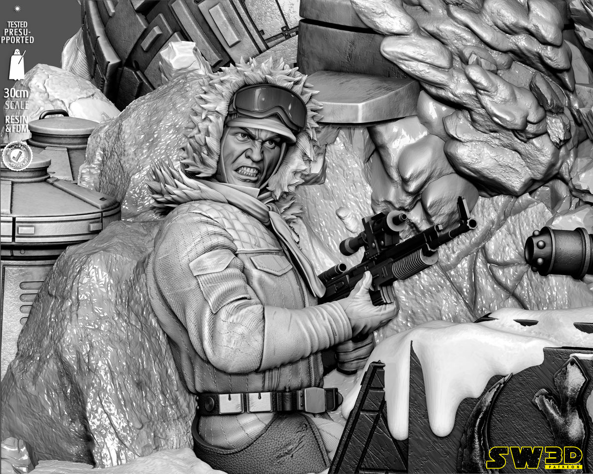 Battle of Hoth Diorama (75mm to 500mm) - Unassembled/Unpainted/3D Print