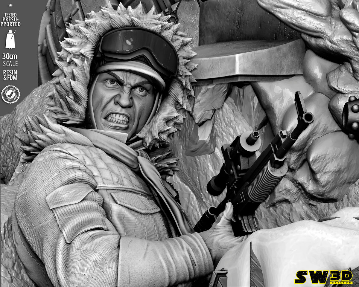 Battle of Hoth Diorama (75mm to 500mm) - Unassembled/Unpainted/3D Print
