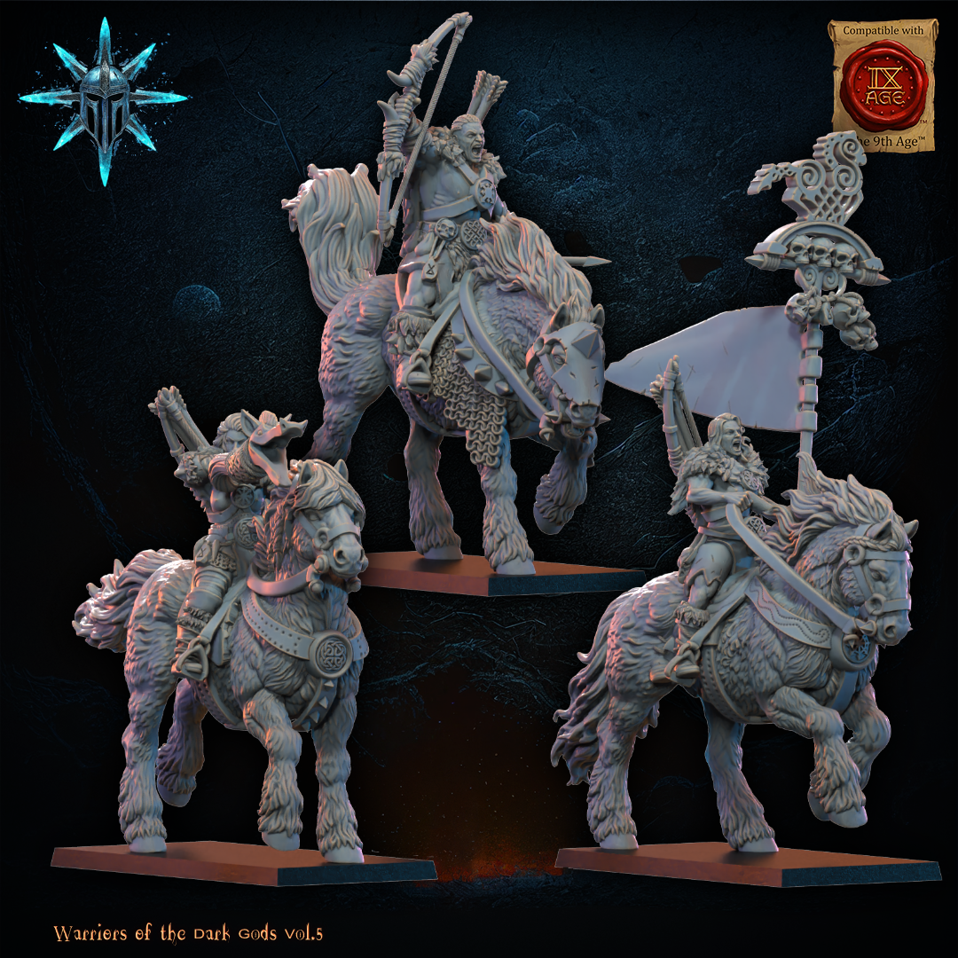 CG Barbarian Horsemen with Bows (x3) TTRPG - Wargaming - Dungeons and Dragons