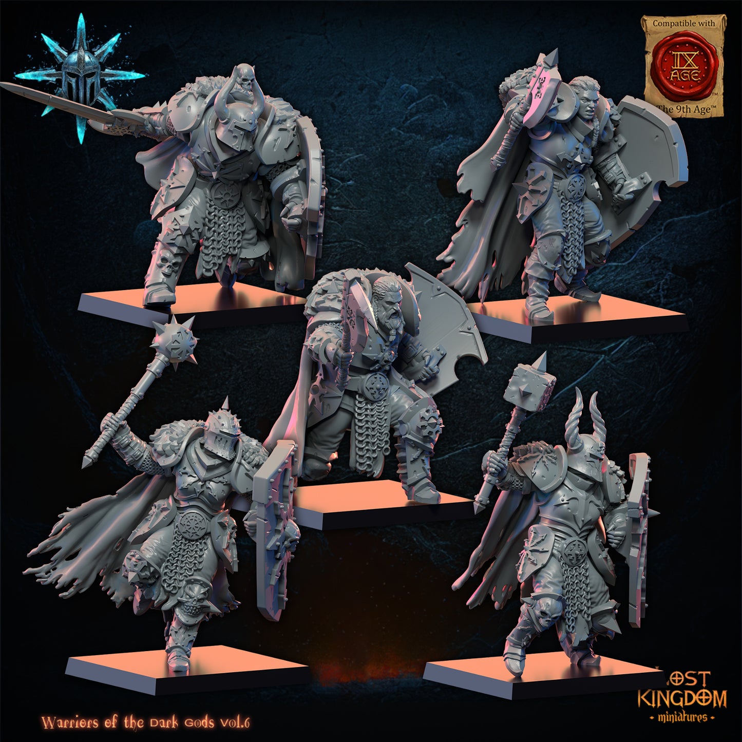 Dark Warriors (x10) - Warriors of the Dark Gods - Chaos Warriors - TTRPG - Wargaming - Dungeons and Dragons