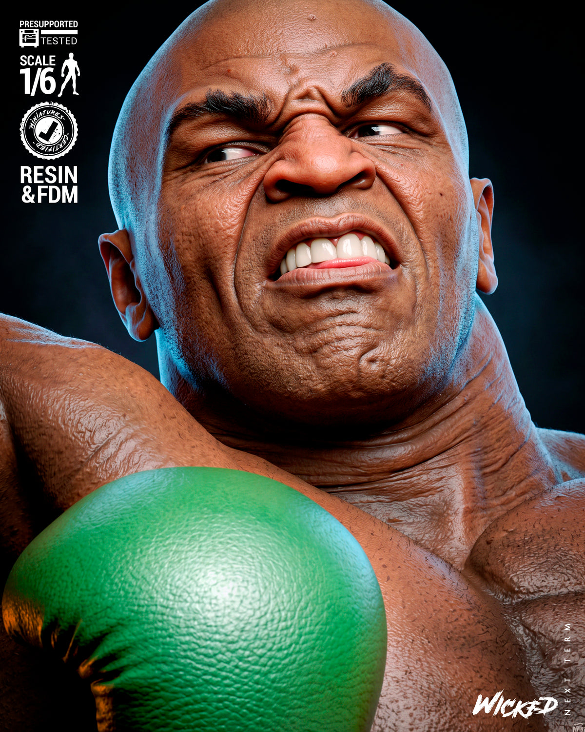 Mike Tyson vs Little Mac Diorama(75mm to 500mm) - Unassembled/Unpainted/3D Print