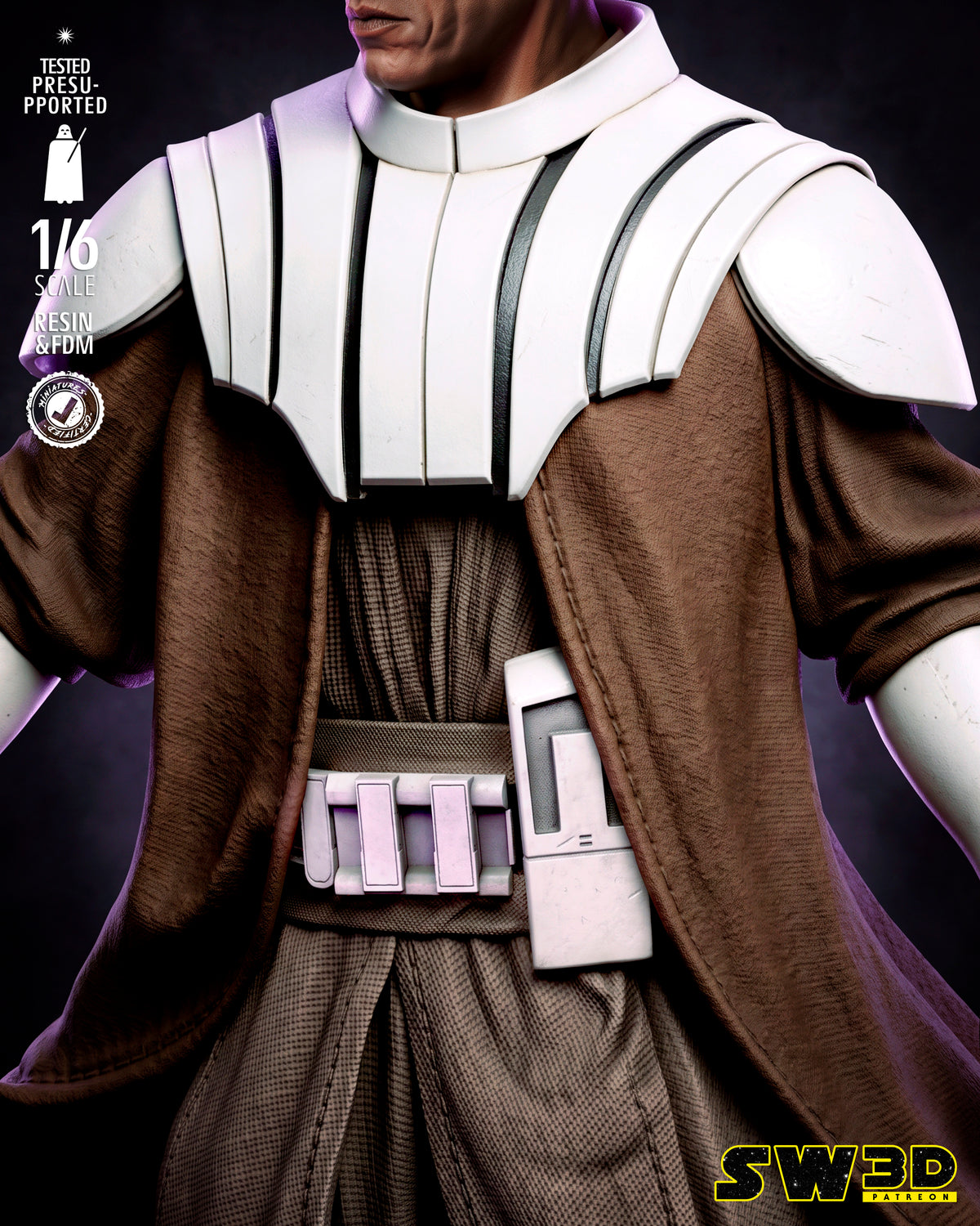 Mace Windu Sculpture (75mm to 500mm) - Unassembled/Unpainted/3D Print