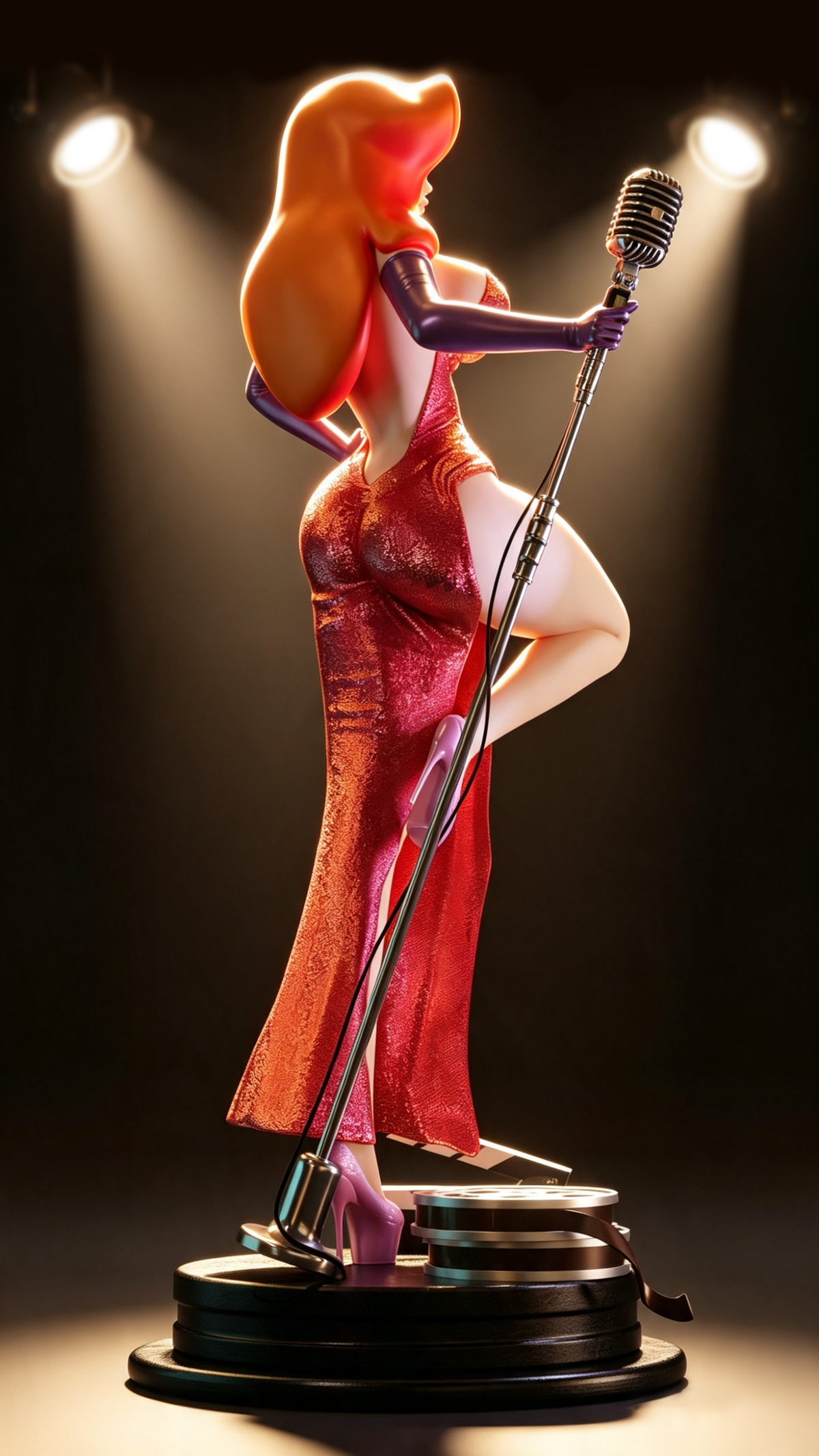 Sculpture de Jessica Rabbit (75 mm à 500 mm) - Non assemblée/Non peinte/Impression 3D