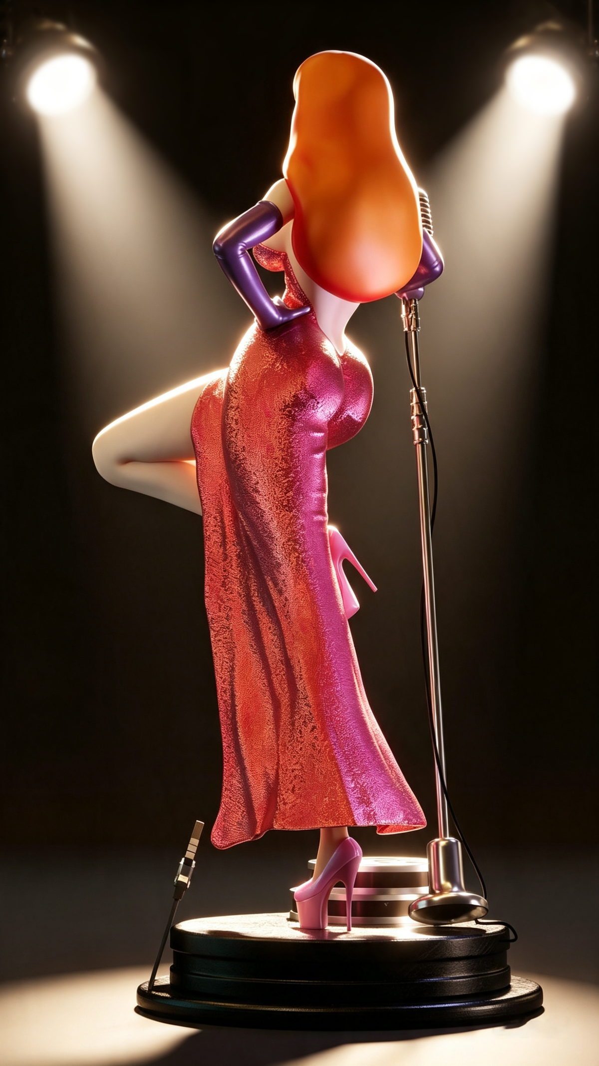 Sculpture de Jessica Rabbit (75 mm à 500 mm) - Non assemblée/Non peinte/Impression 3D