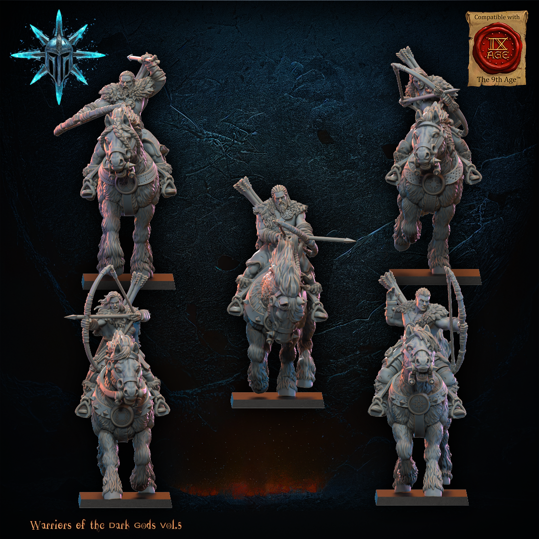 Barbarian Horsemen with Bows (x5) - TTRPG - Wargaming - Dungeons and Dragons
