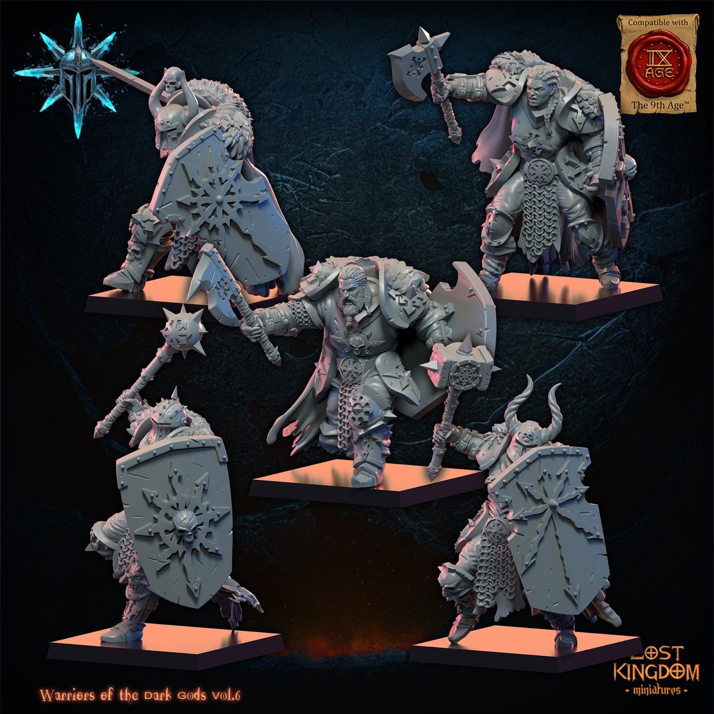 Dark Warriors (x10) - Warriors of the Dark Gods - Chaos Warriors - TTRPG - Wargaming - Dungeons and Dragons