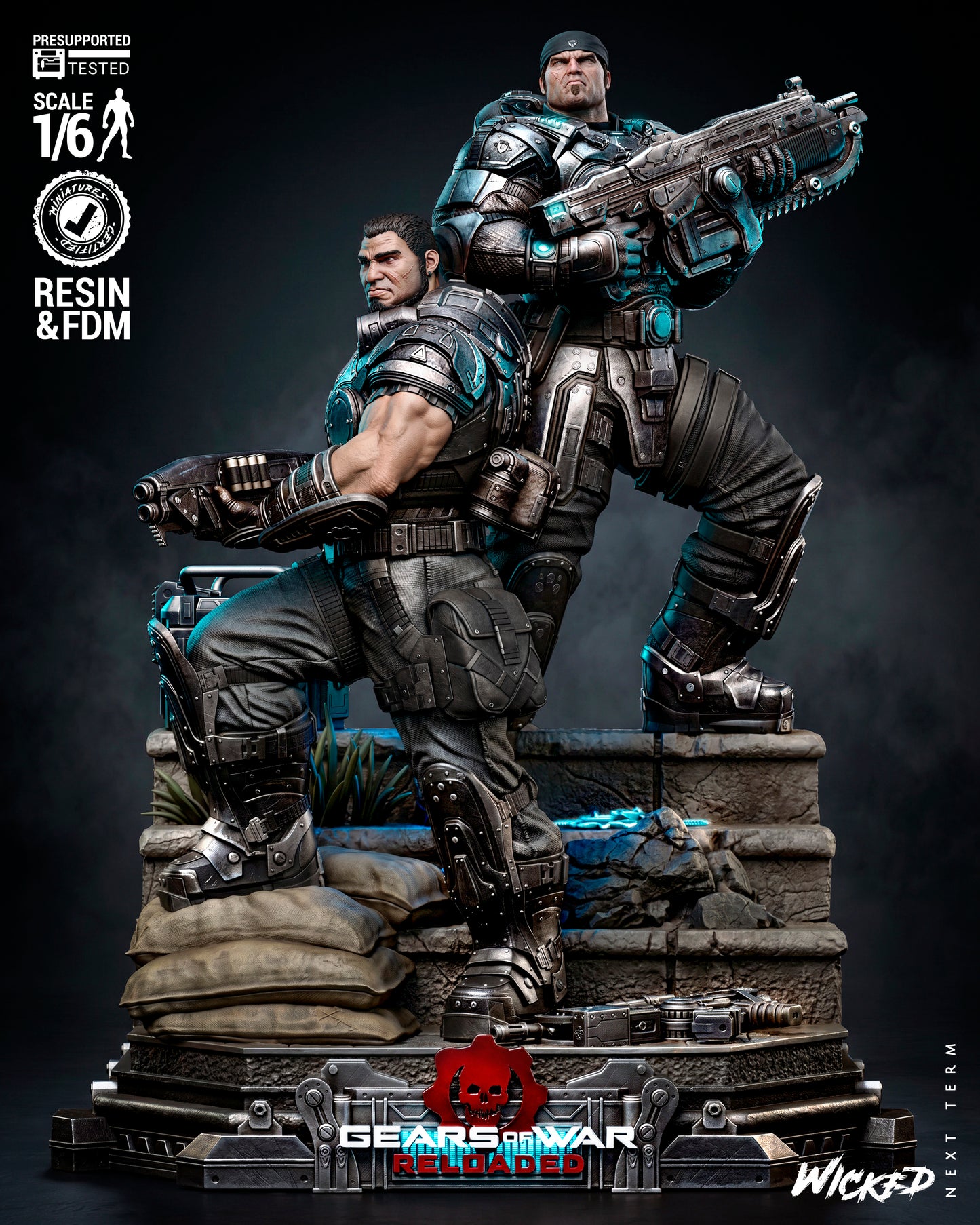 Gears of War Diorama (75mm to 500mm) Gear of War - Unassembled/Unpainted/3D Print
