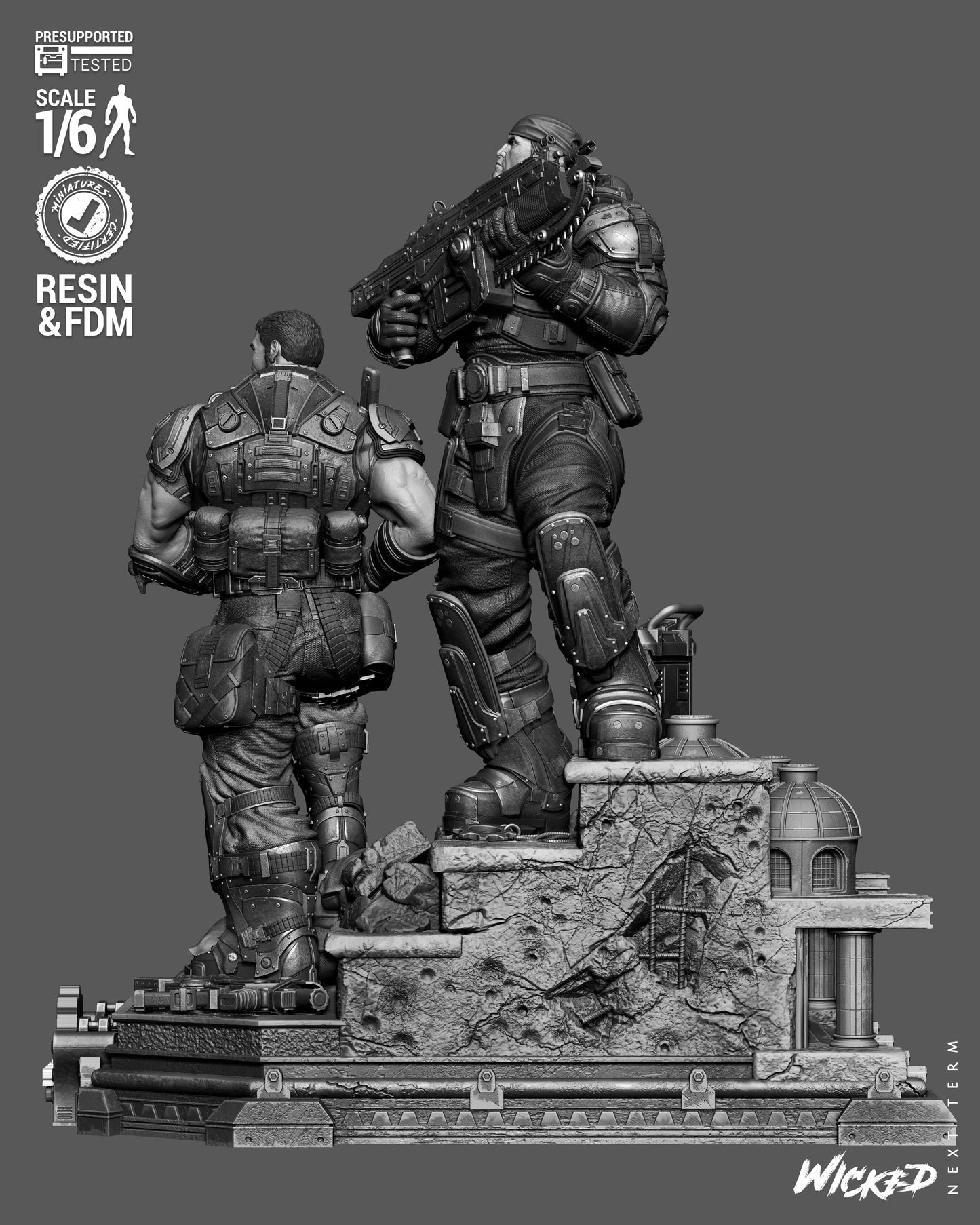 Gears of War Diorama (75mm to 500mm) Gear of War - Unassembled/Unpainted/3D Print