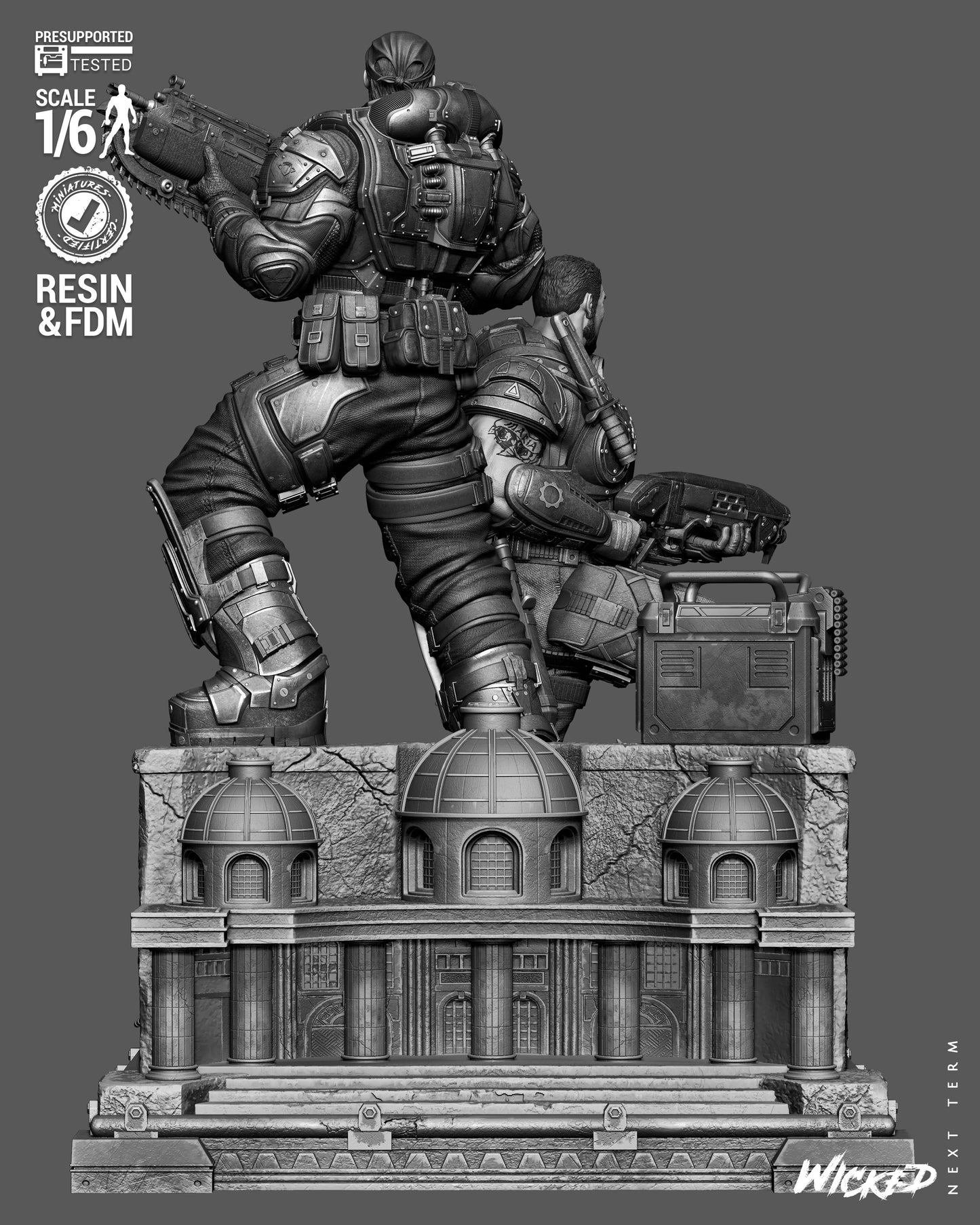 Gears of War Diorama (75mm to 500mm) Gear of War - Unassembled/Unpainted/3D Print