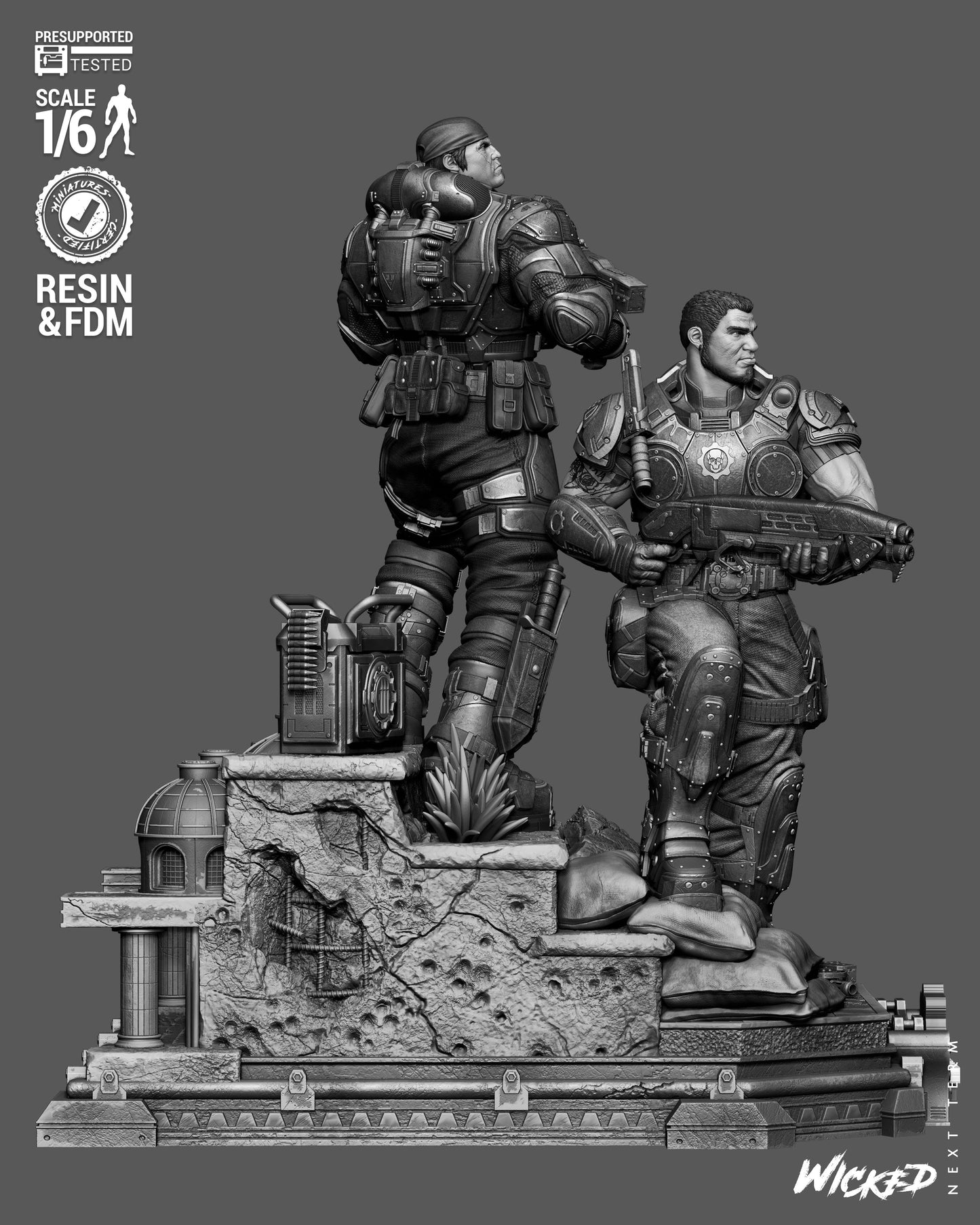 Gears of War Diorama (75mm to 500mm) Gear of War - Unassembled/Unpainted/3D Print