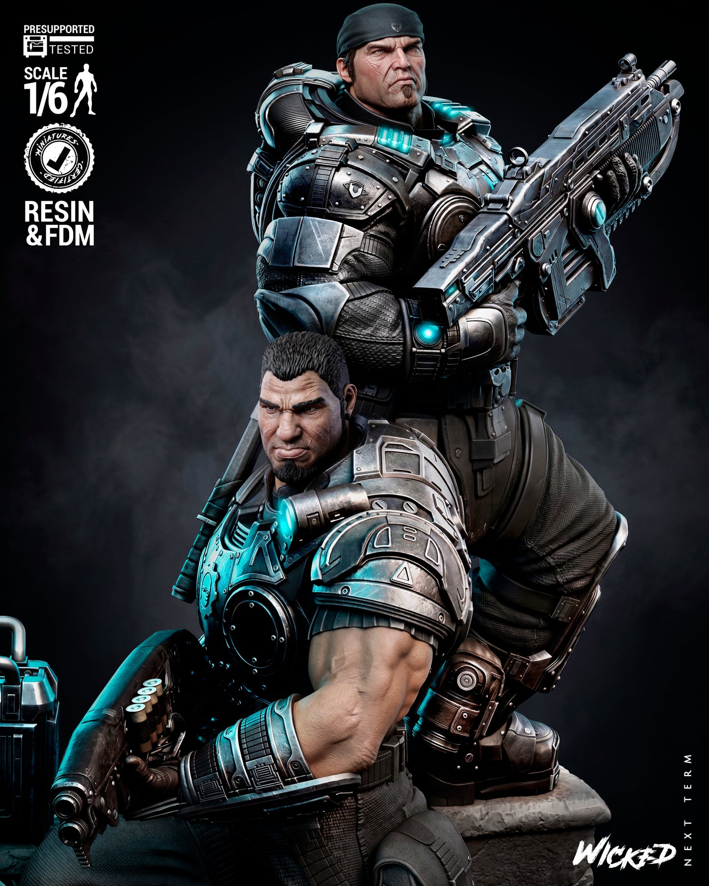 Gears of War Diorama (75mm to 500mm) Gear of War - Unassembled/Unpainted/3D Print