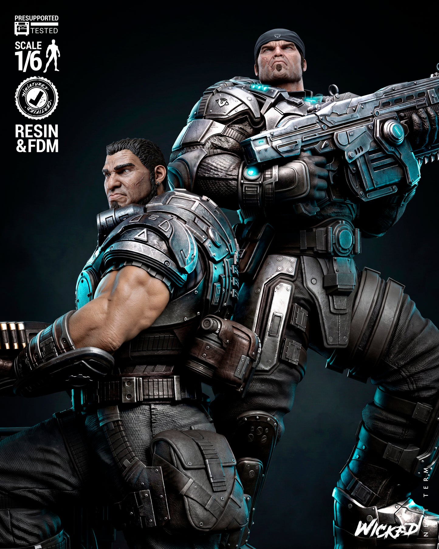 Gears of War Diorama (75mm to 500mm) Gear of War - Unassembled/Unpainted/3D Print