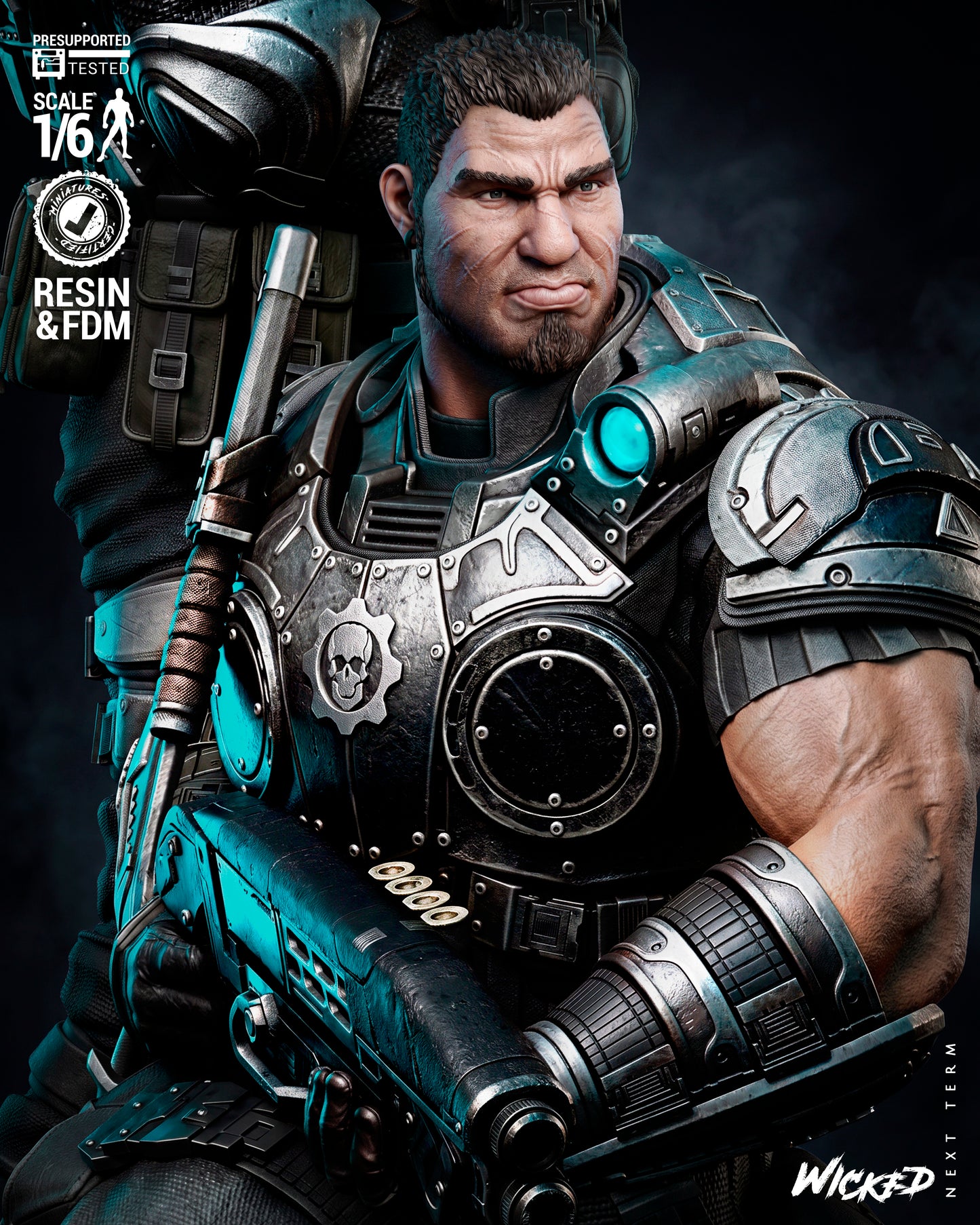 Gears of War Diorama (75mm to 500mm) Gear of War - Unassembled/Unpainted/3D Print