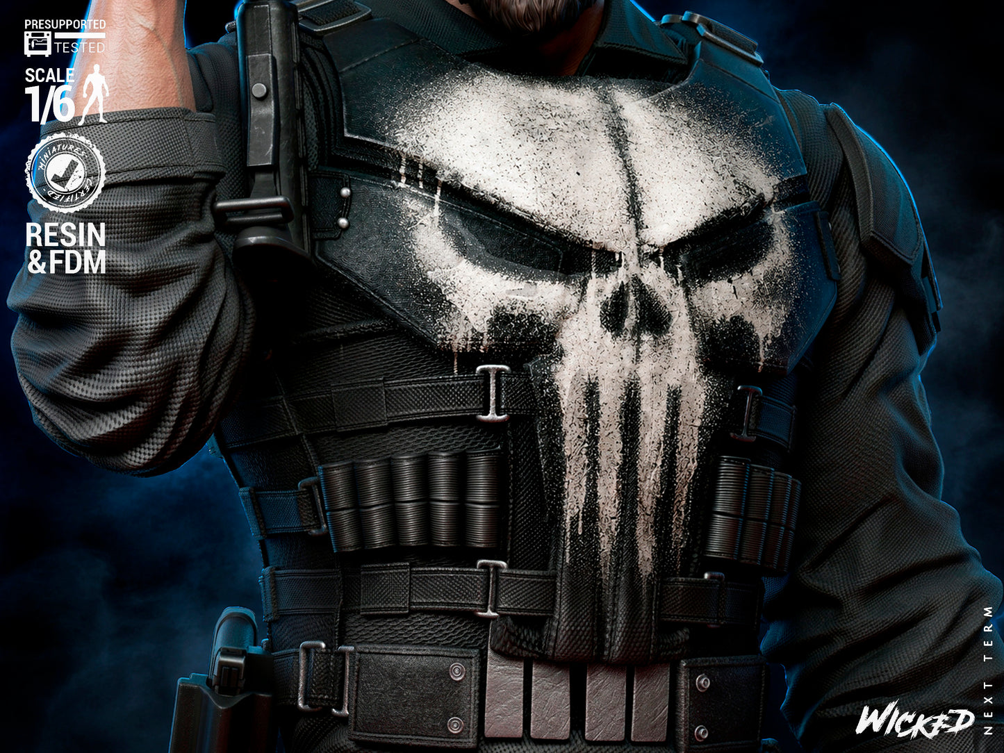 The Punisher Sculpture (75mm to 500mm) - Unassembled/Unpainted/3D Print