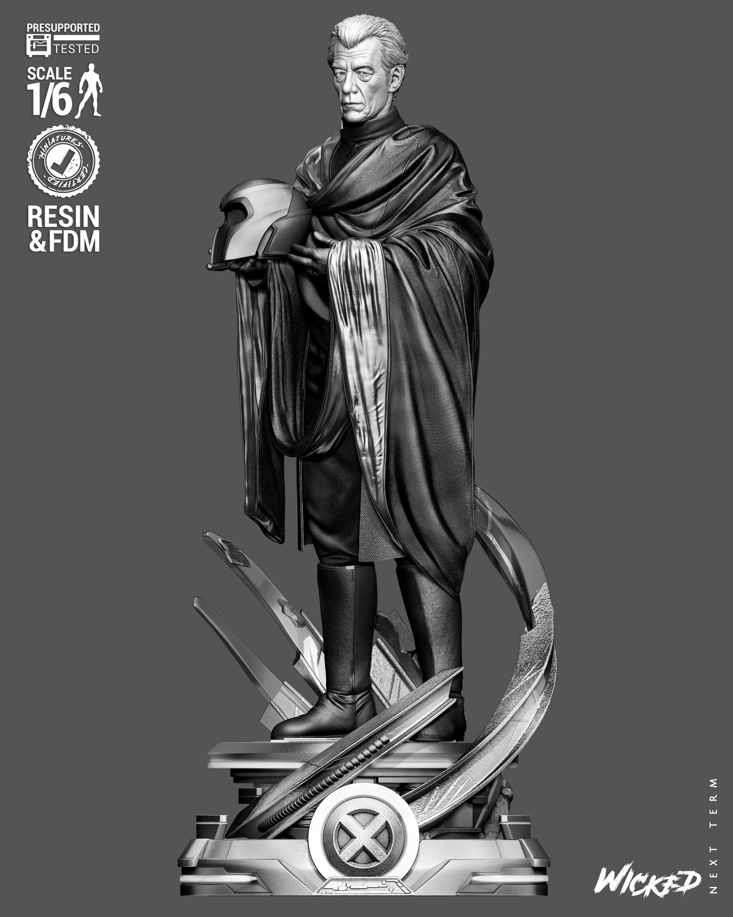 Magneto Sculpture (75mm to 500mm) - Unassembled/Unpainted/3D Print