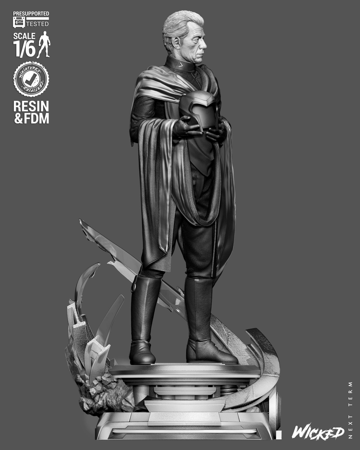 Magneto Sculpture (75mm to 500mm) - Unassembled/Unpainted/3D Print