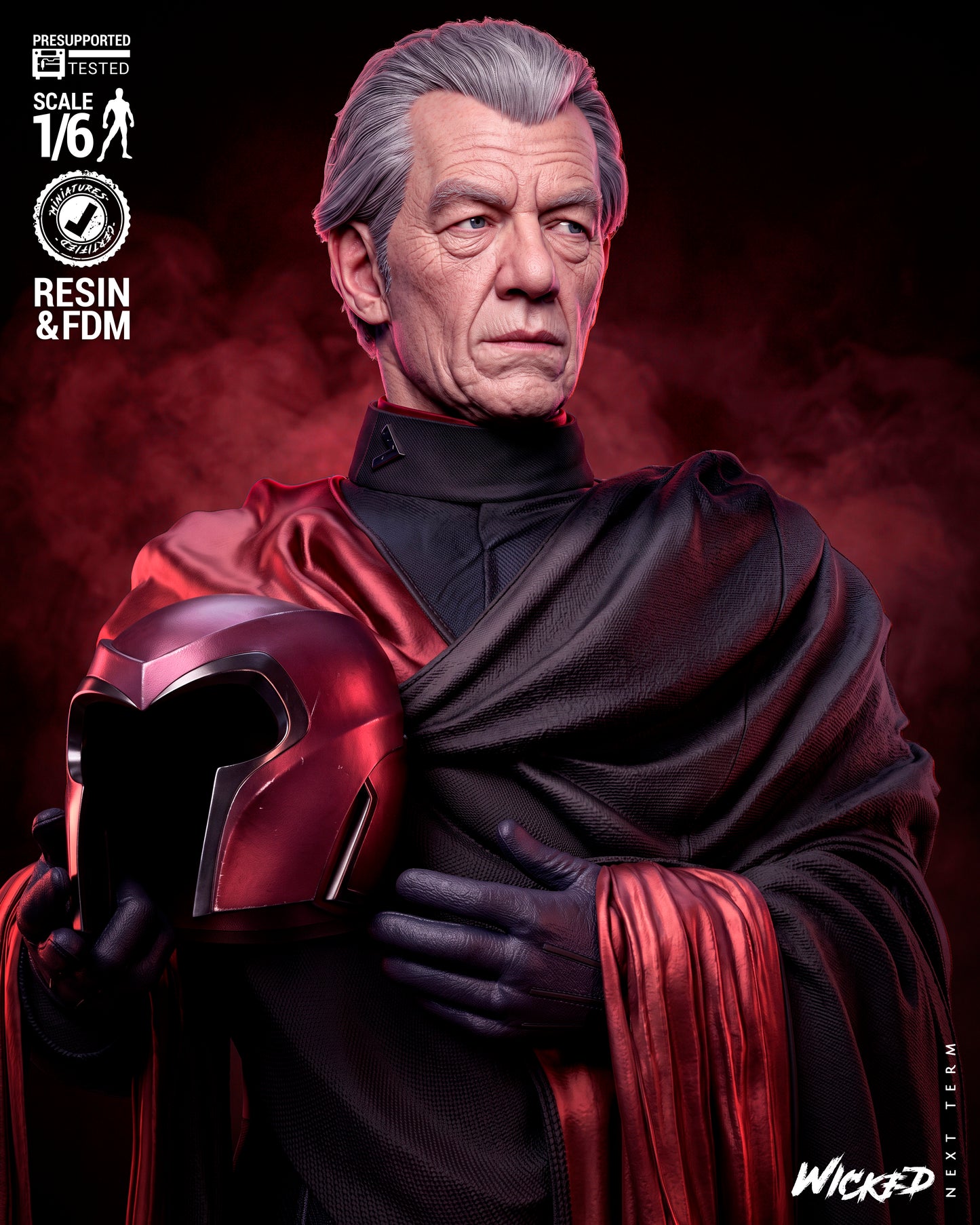 Magneto Sculpture (75mm to 500mm) - Unassembled/Unpainted/3D Print
