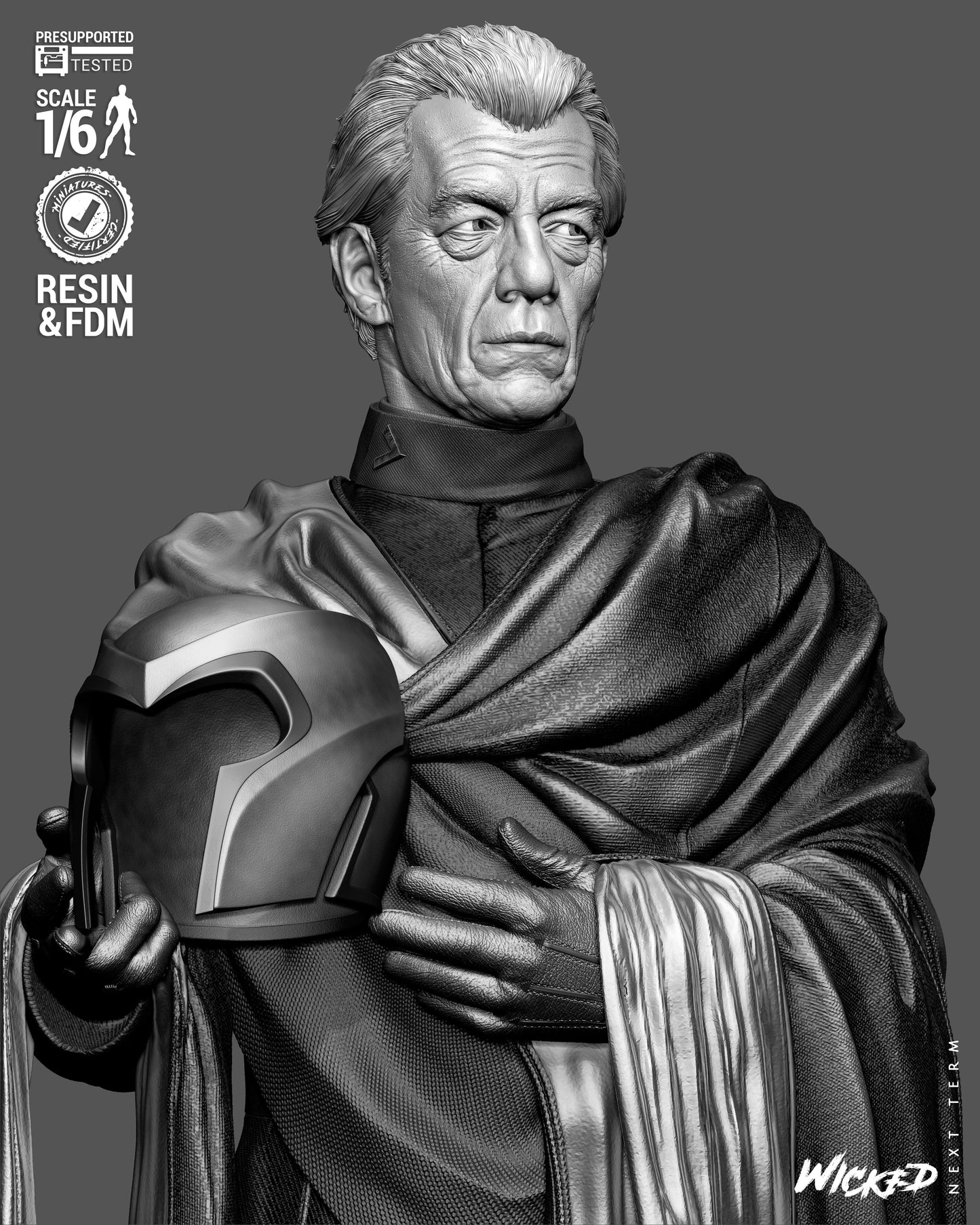 Magneto Sculpture (75mm to 500mm) - Unassembled/Unpainted/3D Print