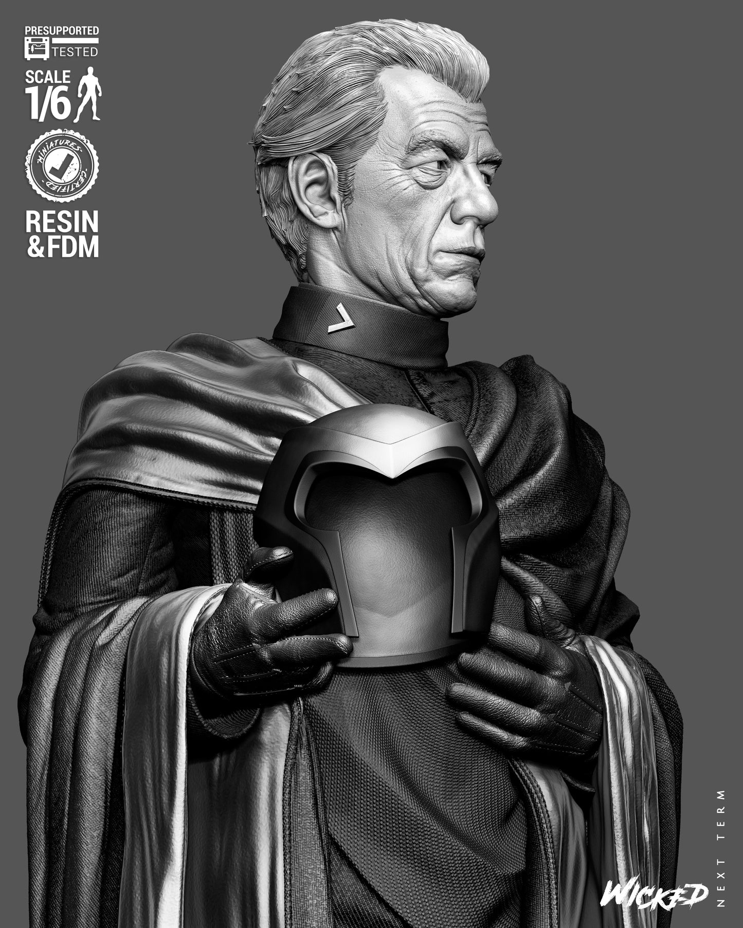 Magneto Sculpture (75mm to 500mm) - Unassembled/Unpainted/3D Print