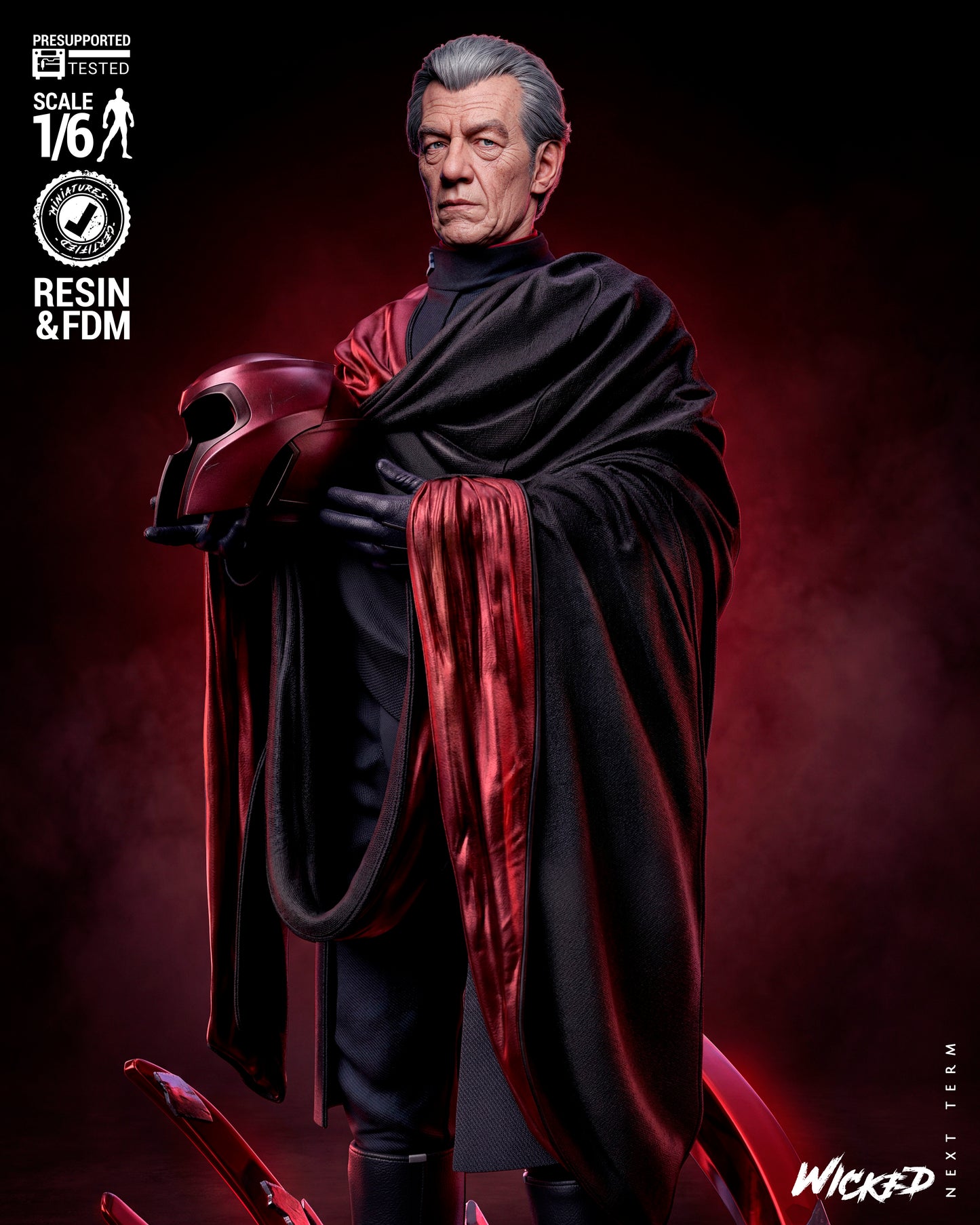 Magneto Sculpture (75mm to 500mm) - Unassembled/Unpainted/3D Print