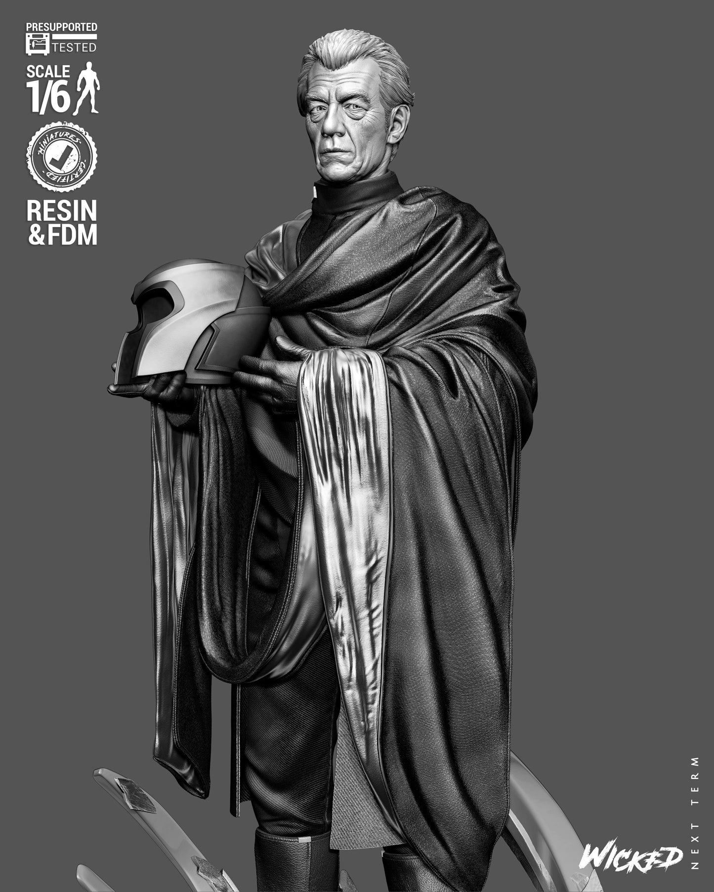 Magneto Sculpture (75mm to 500mm) - Unassembled/Unpainted/3D Print