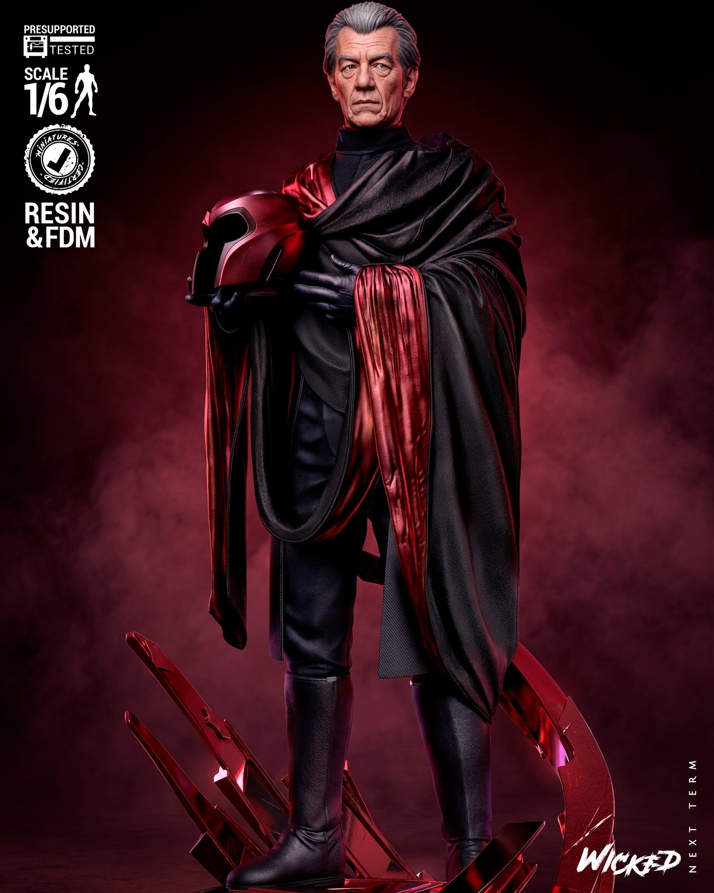 Magneto Sculpture (75mm to 500mm) - Unassembled/Unpainted/3D Print