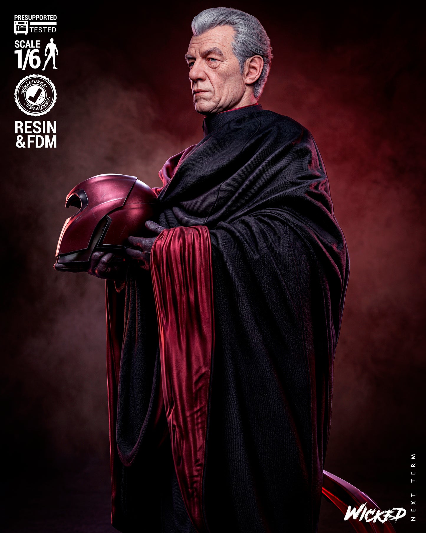 Magneto Sculpture (75mm to 500mm) - Unassembled/Unpainted/3D Print