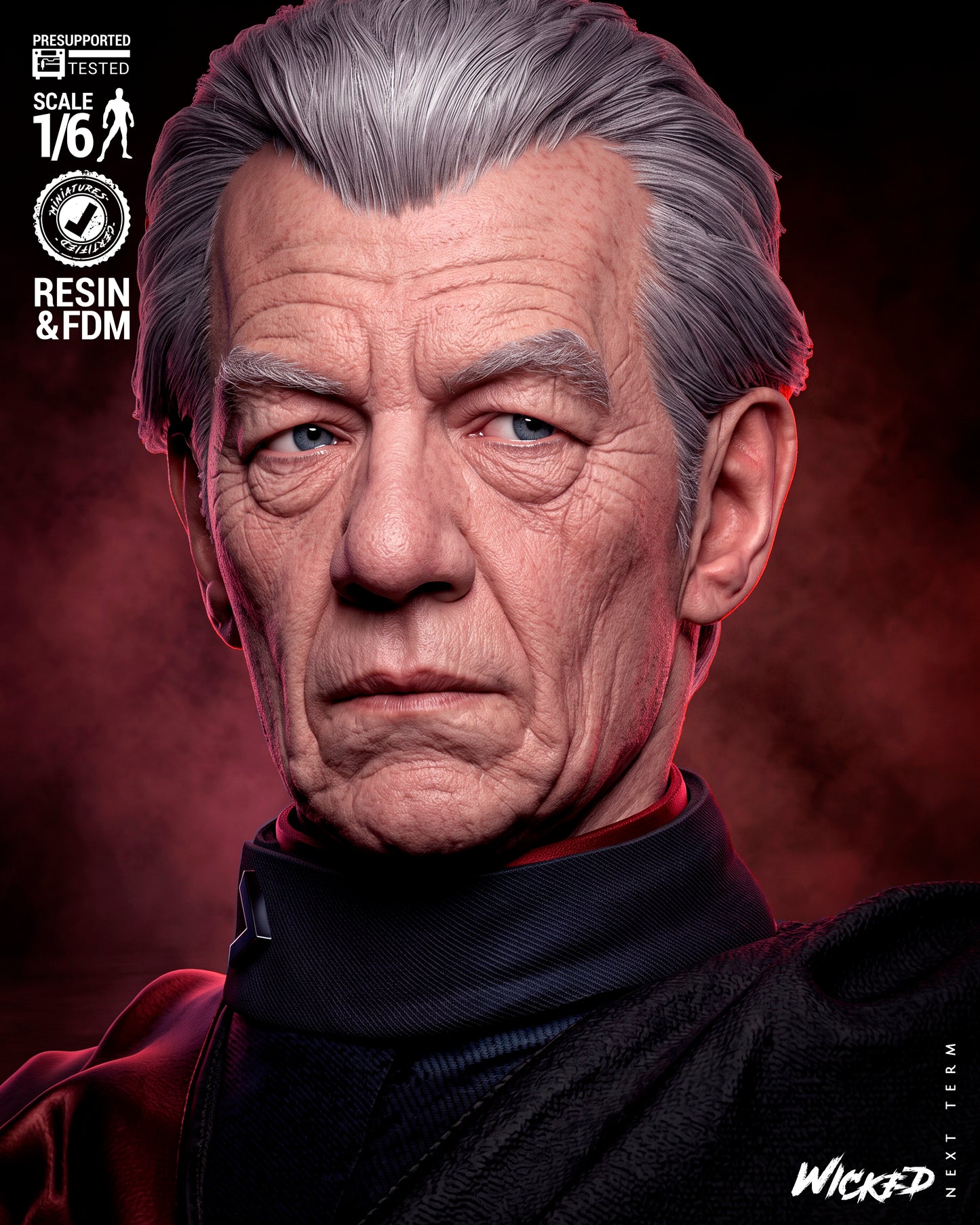 Magneto Sculpture (75mm to 500mm) - Unassembled/Unpainted/3D Print