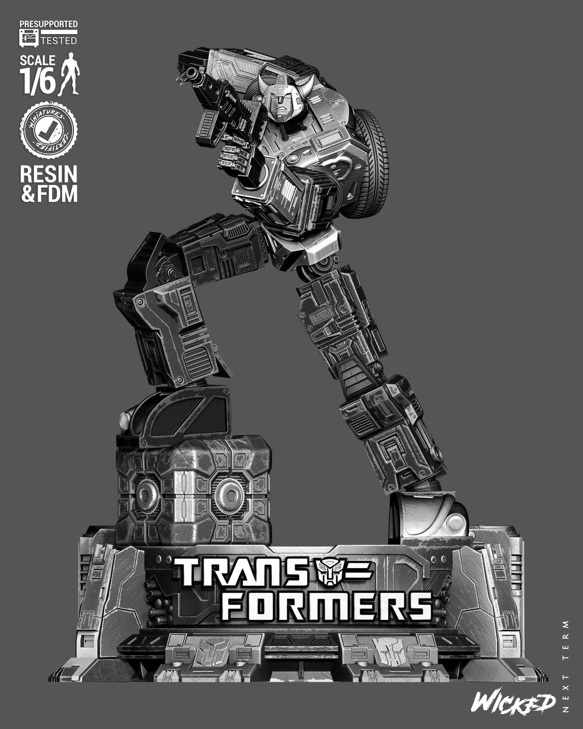 Bumblebee Sculpture (75mm to 500mm) - Unassembled/Unpainted/3D Print
