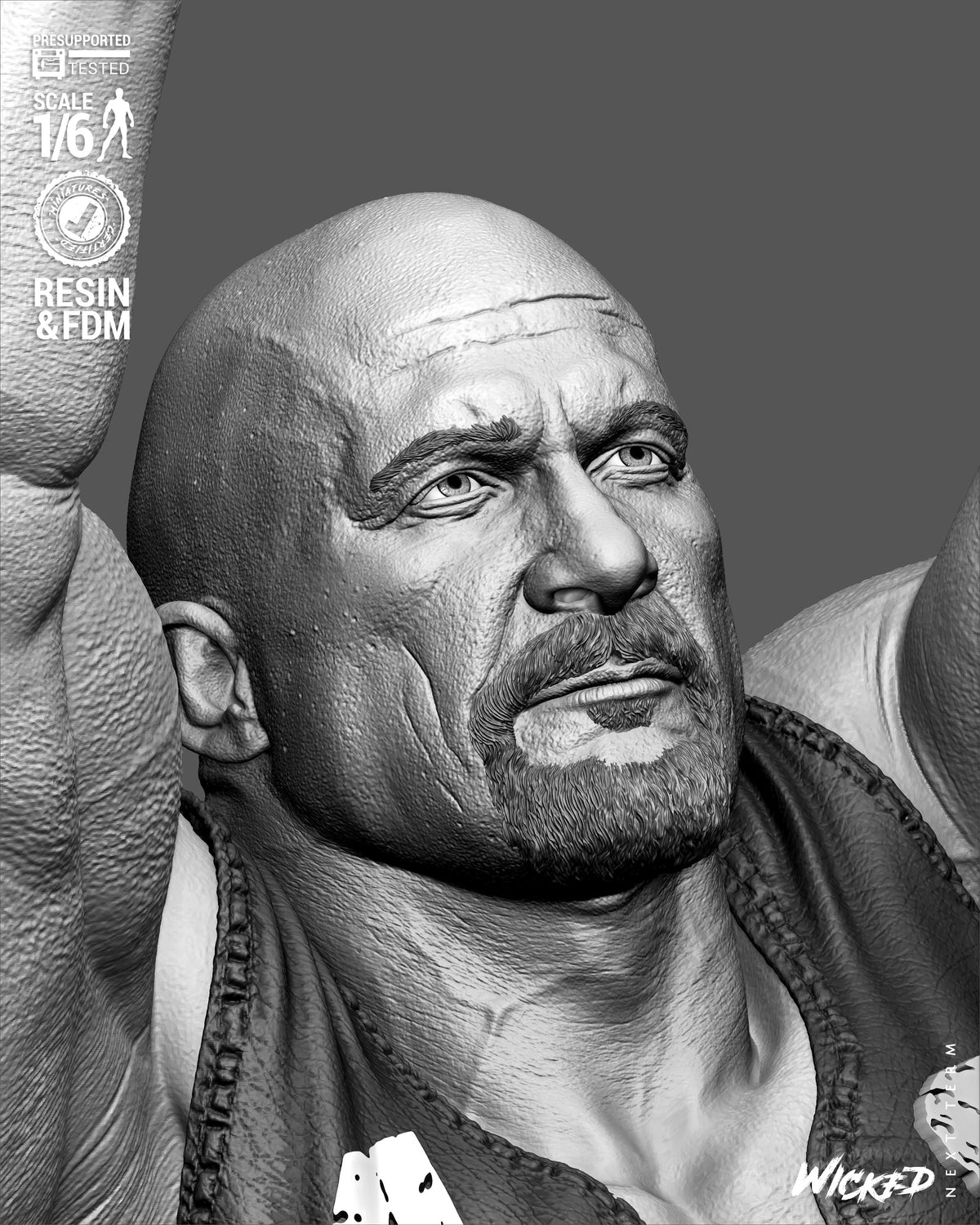 Stone Cold Steve Austin Sculpture (75mm to 500mm) - Unassembled/Unpainted/3D Print